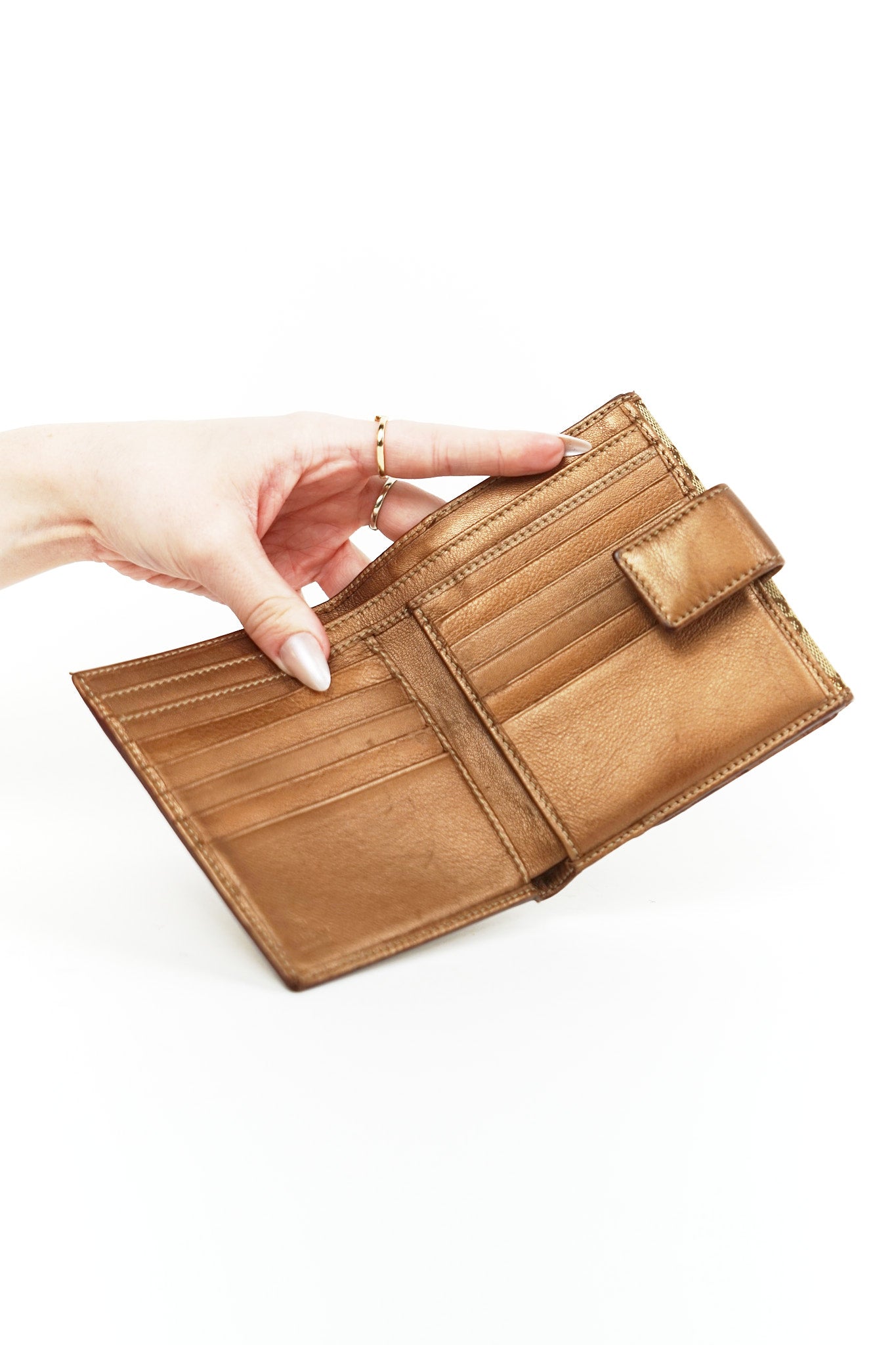 Gucci Tan Monogram Canvas Wallet