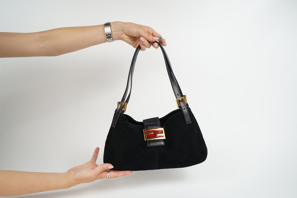 Vintage Suede Limited Edition Fendi Baguette Shoulder Bag