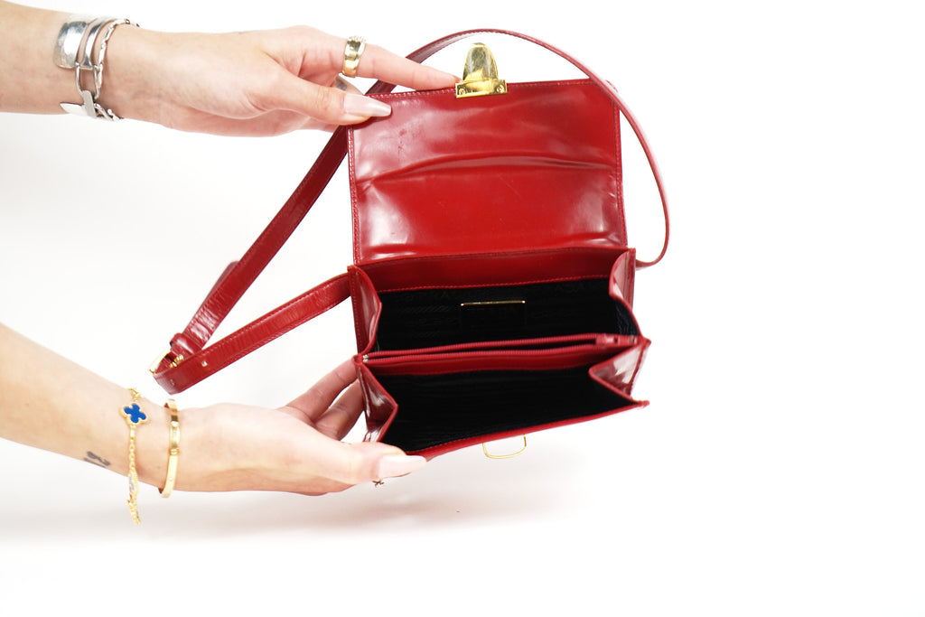 Prada Red Patent Waist Bag