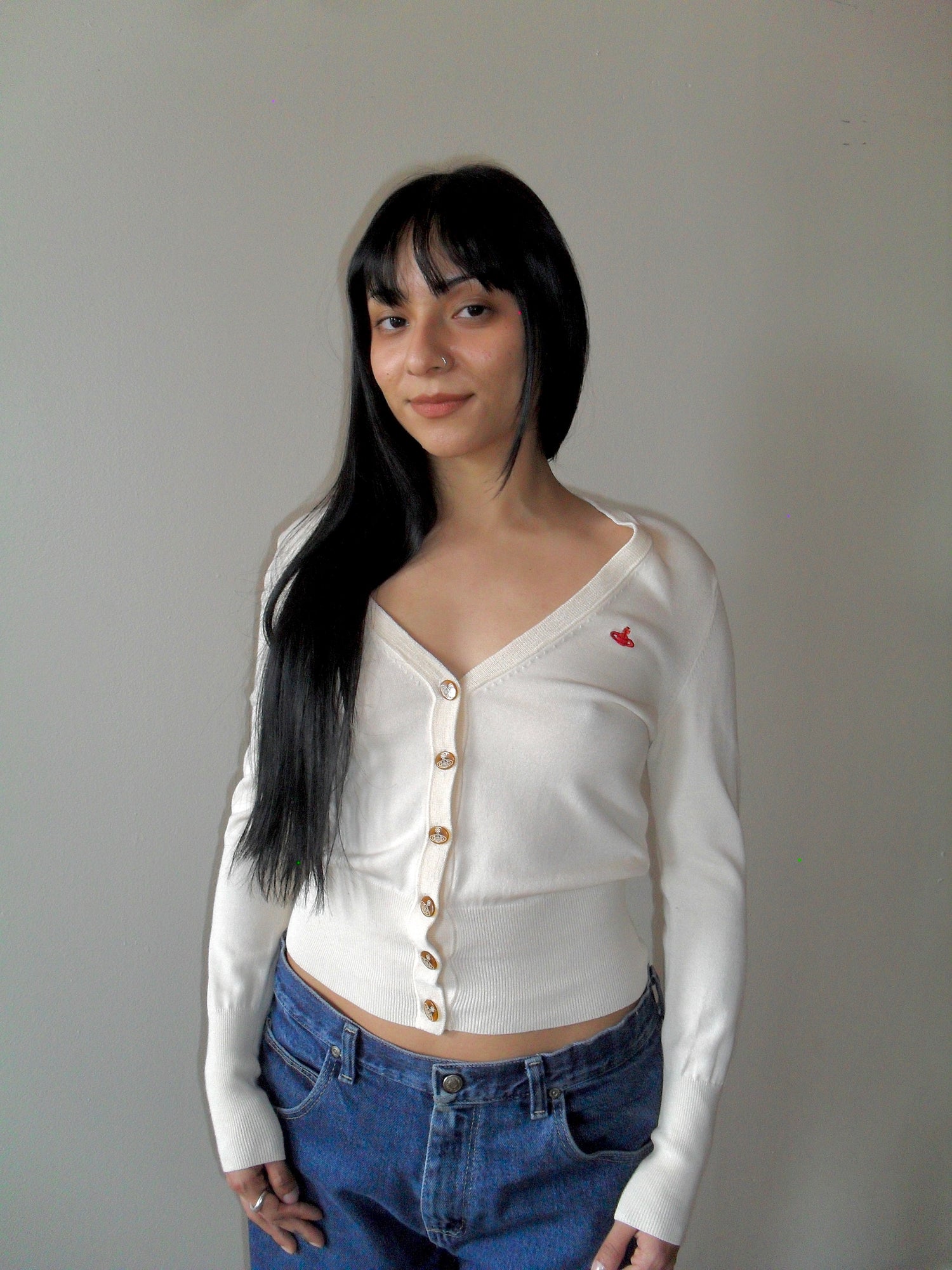 Vivienne Westwood Cream Orb Cardigan
