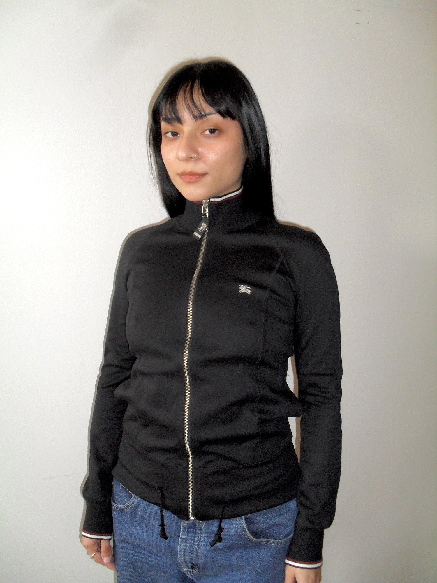 Burberry Black Long Sleeve Zip Up