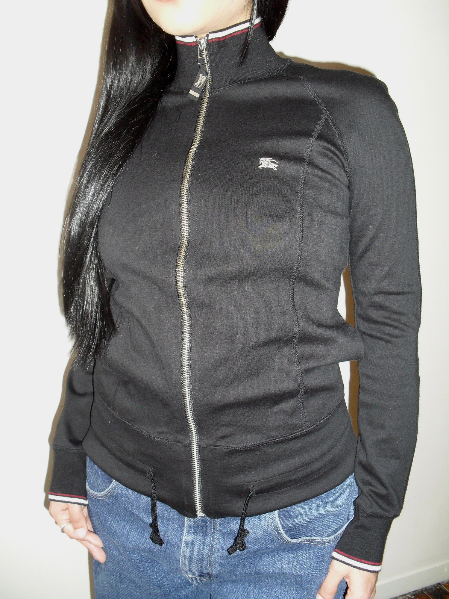 Burberry Black Long Sleeve Zip Up