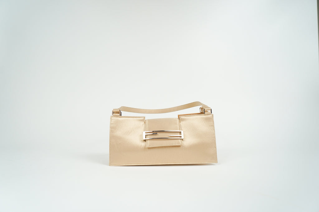 Vintage Fendi FF Logo Satin Top Handle Bag