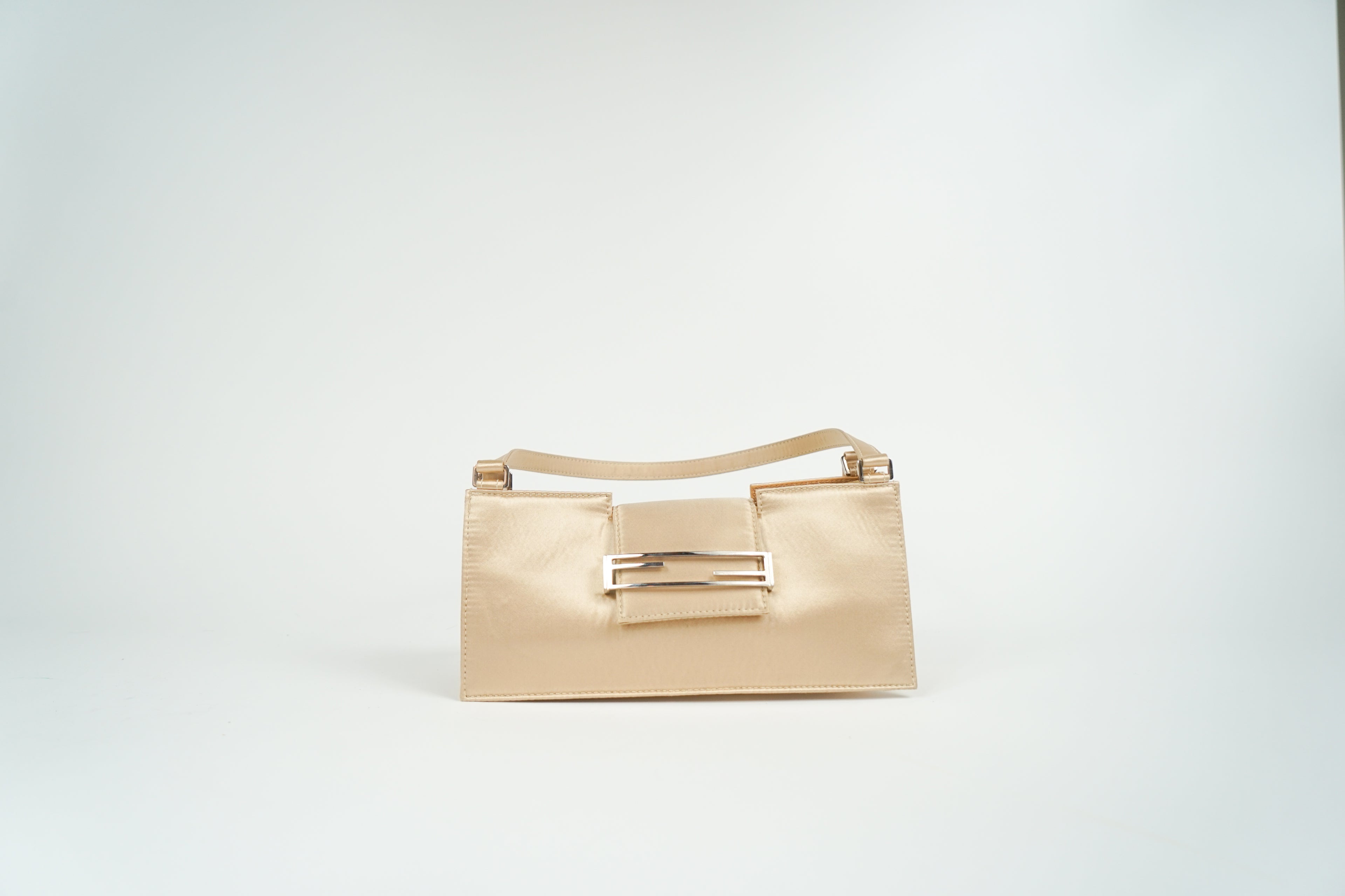 Vintage Fendi FF Logo Satin Top Handle Bag
