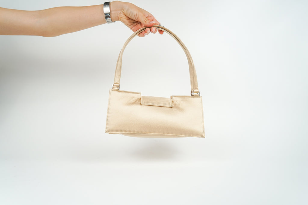Vintage Fendi FF Logo Satin Top Handle Bag