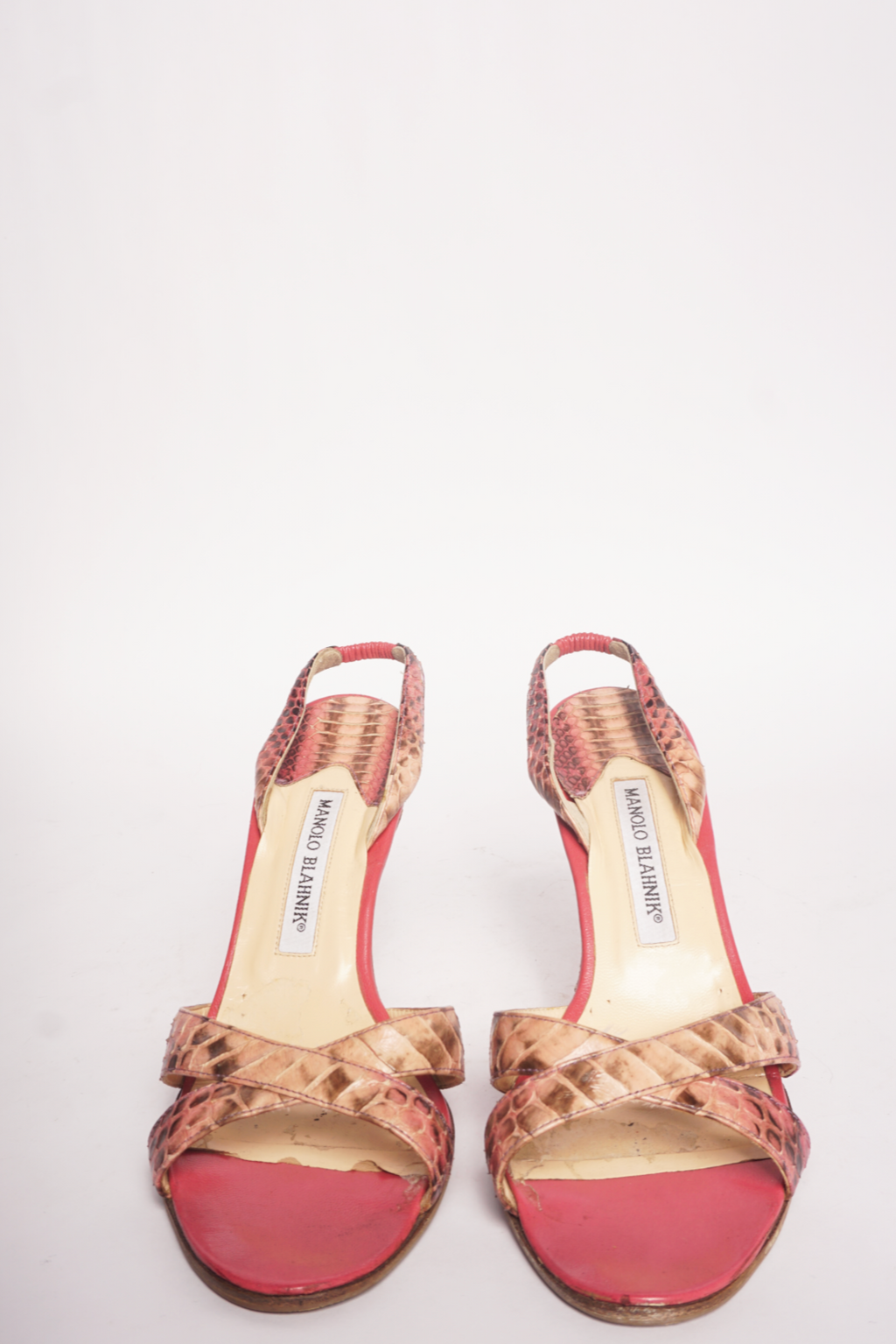 Manolo Blahnik Pink Snakeskin Heels