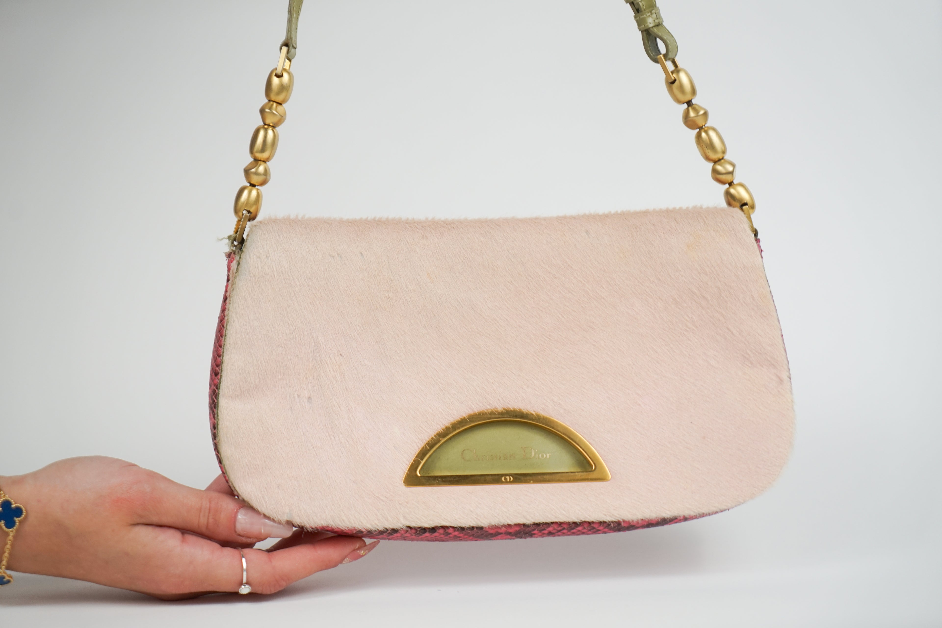 Christian Dior Python Ponyhair Pink Malice Bag