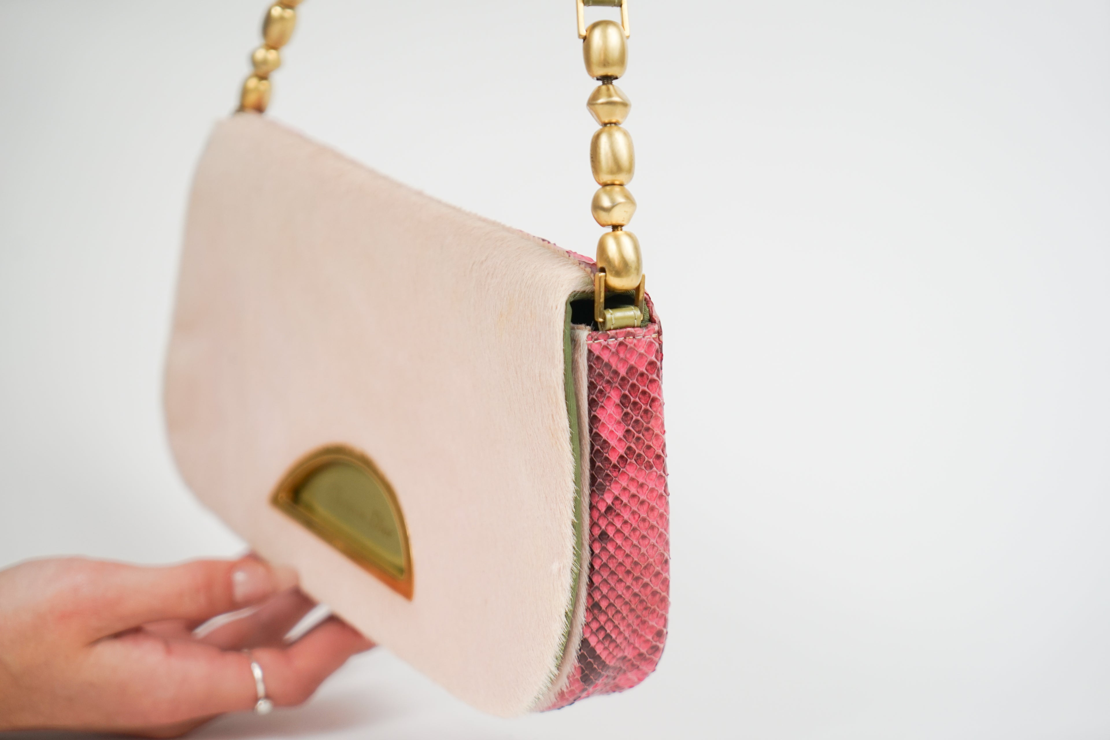 Christian Dior Python Ponyhair Pink Malice Bag