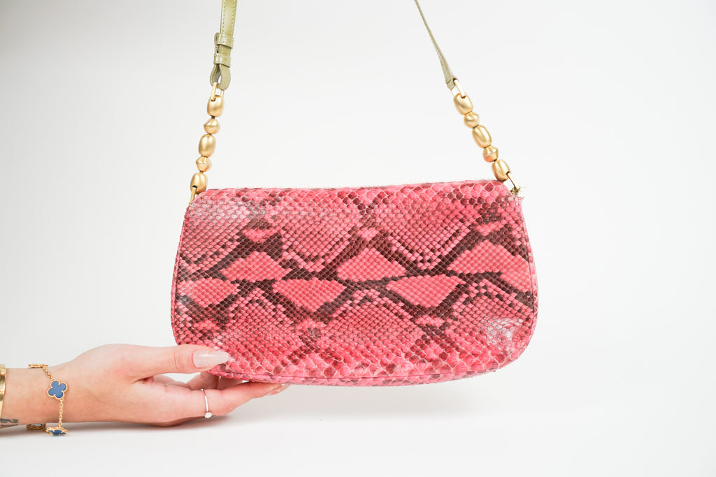 Christian Dior Python Ponyhair Pink Malice Bag