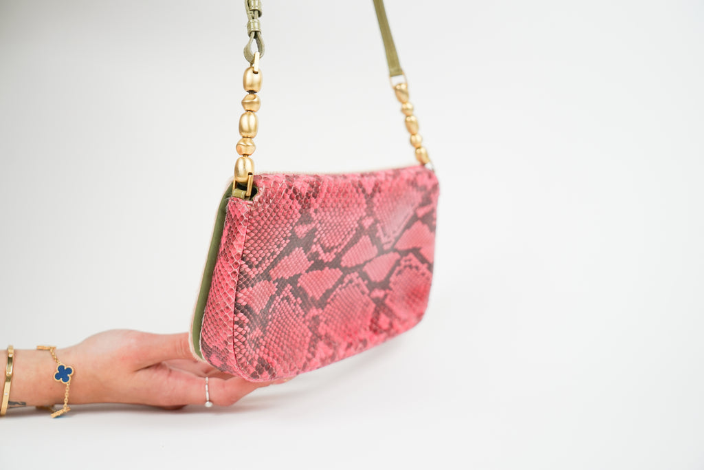 Christian Dior Python Ponyhair Pink Malice Bag