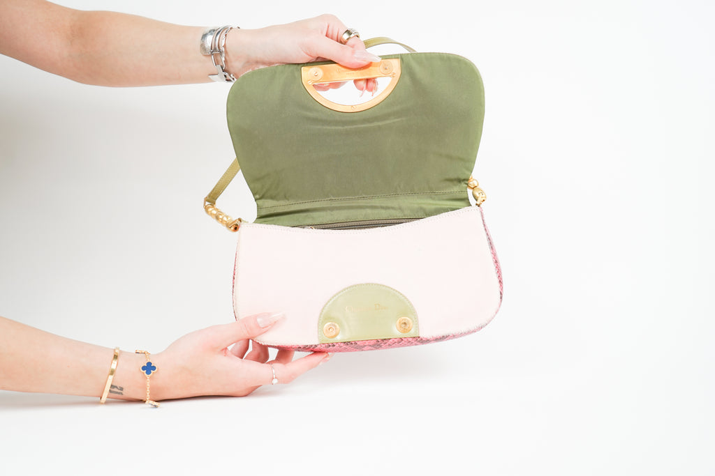 Christian Dior Python Ponyhair Pink Malice Bag
