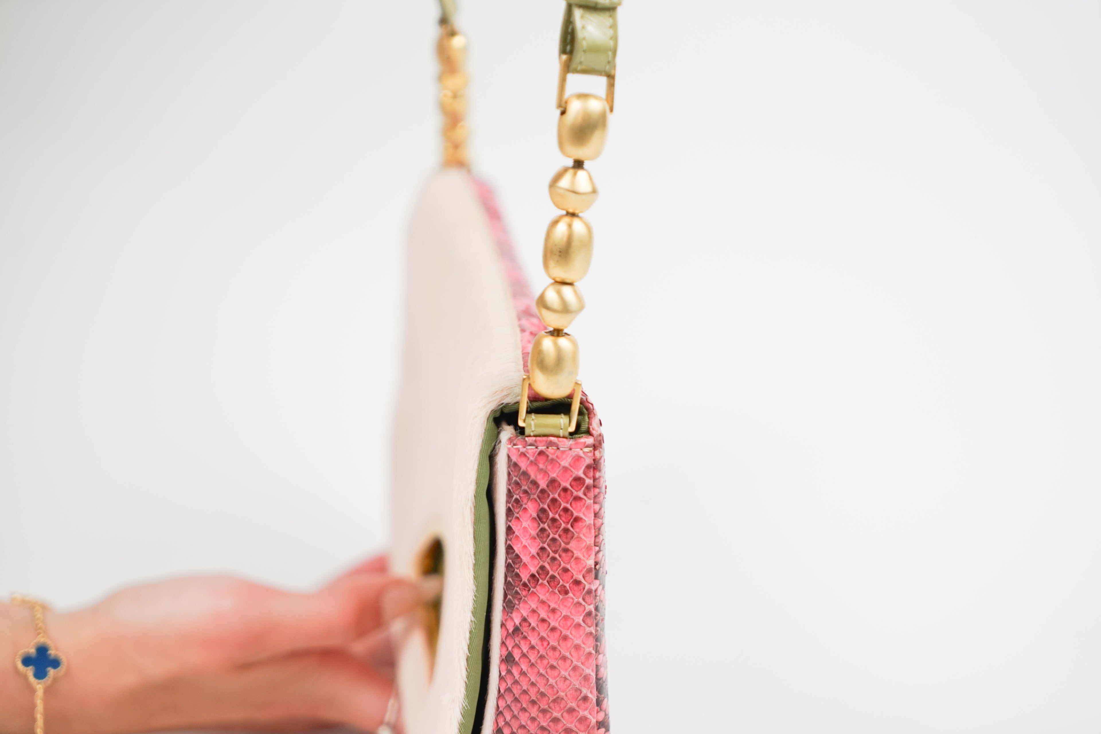 Christian Dior Python Ponyhair Pink Malice Bag