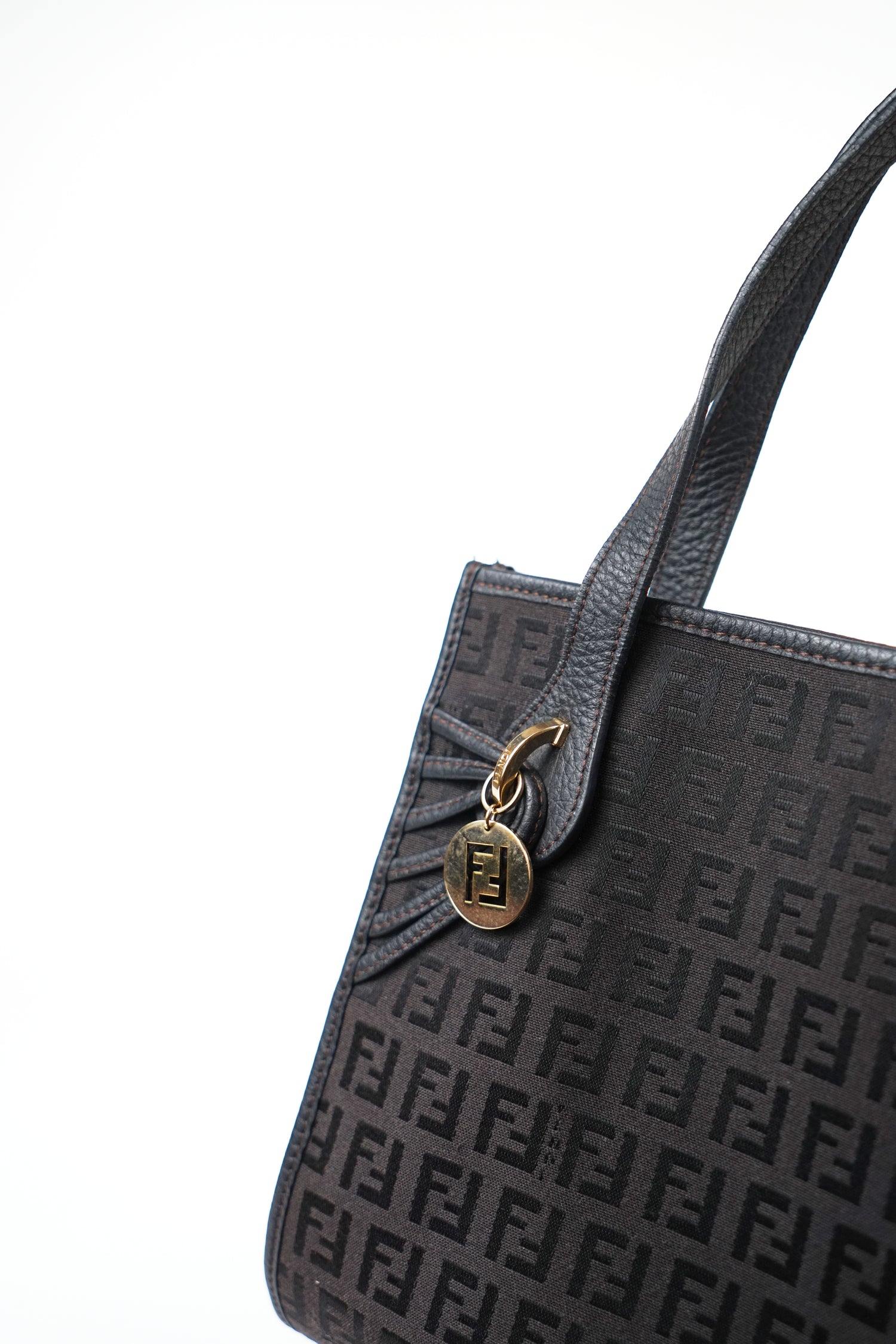 Fendi Black Zucchino Canvas Tote