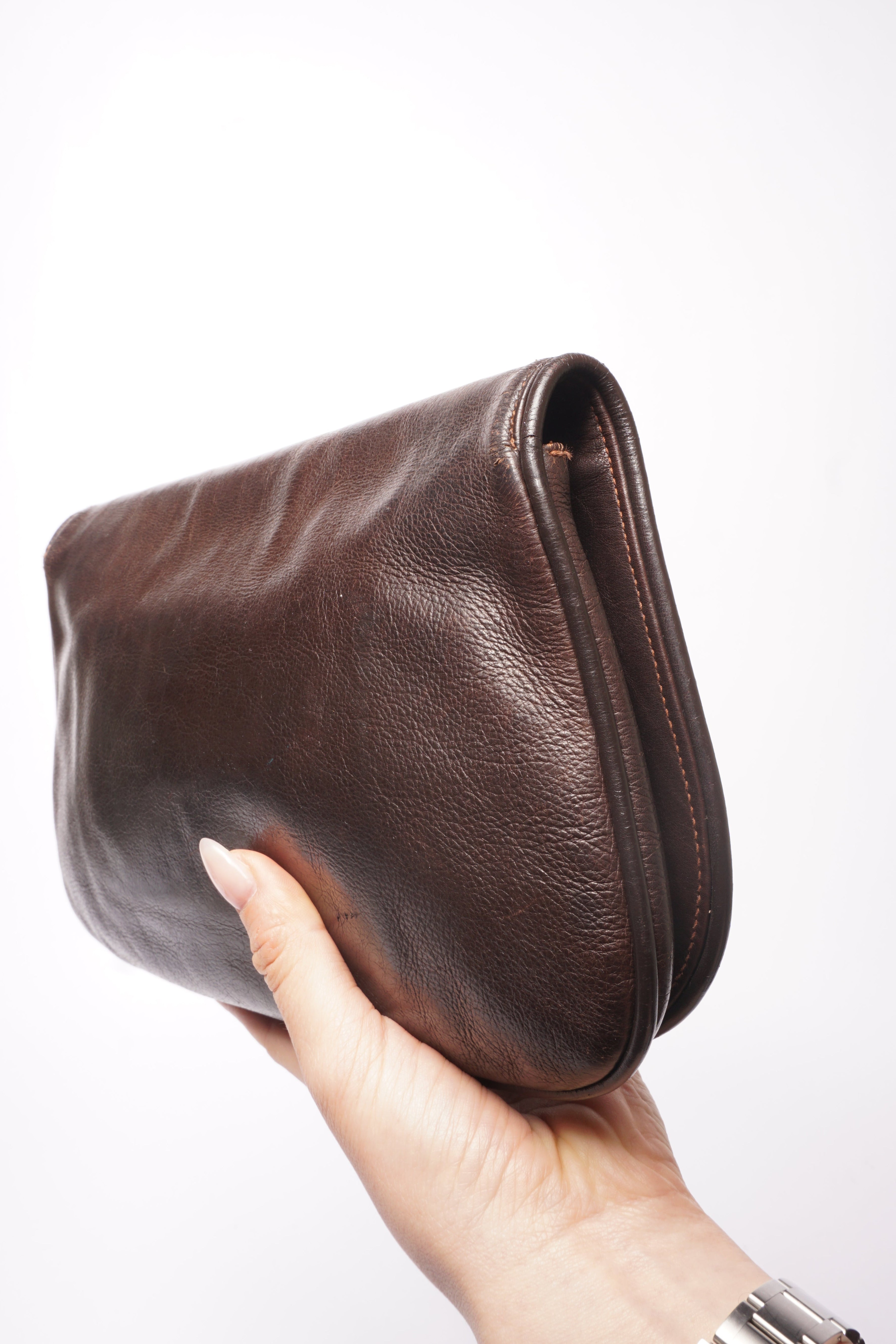 Gucci 70’s Blondie Brown Leather Clutch