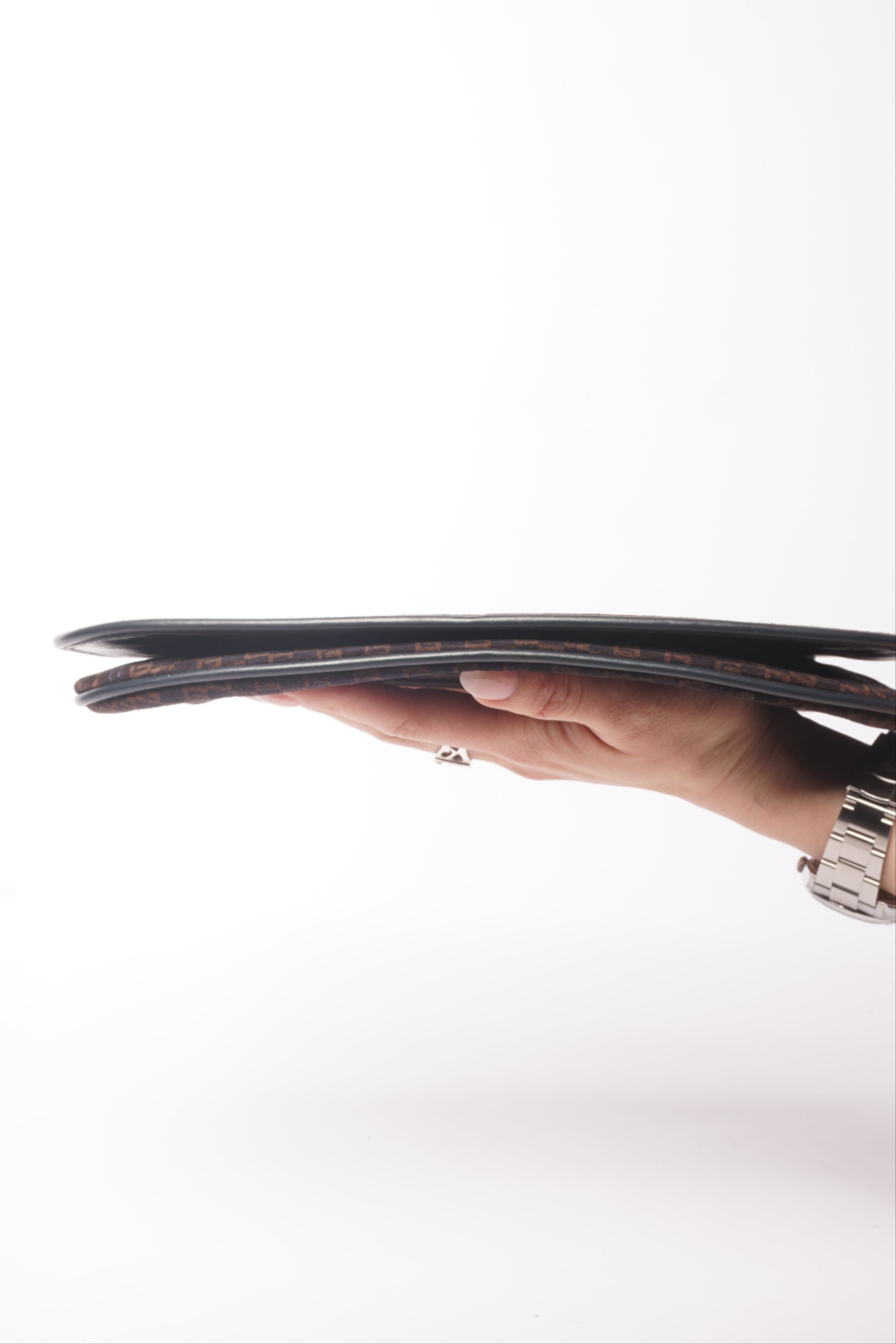 Gucci 70’s Blondie Brown Suede Monogram Clutch