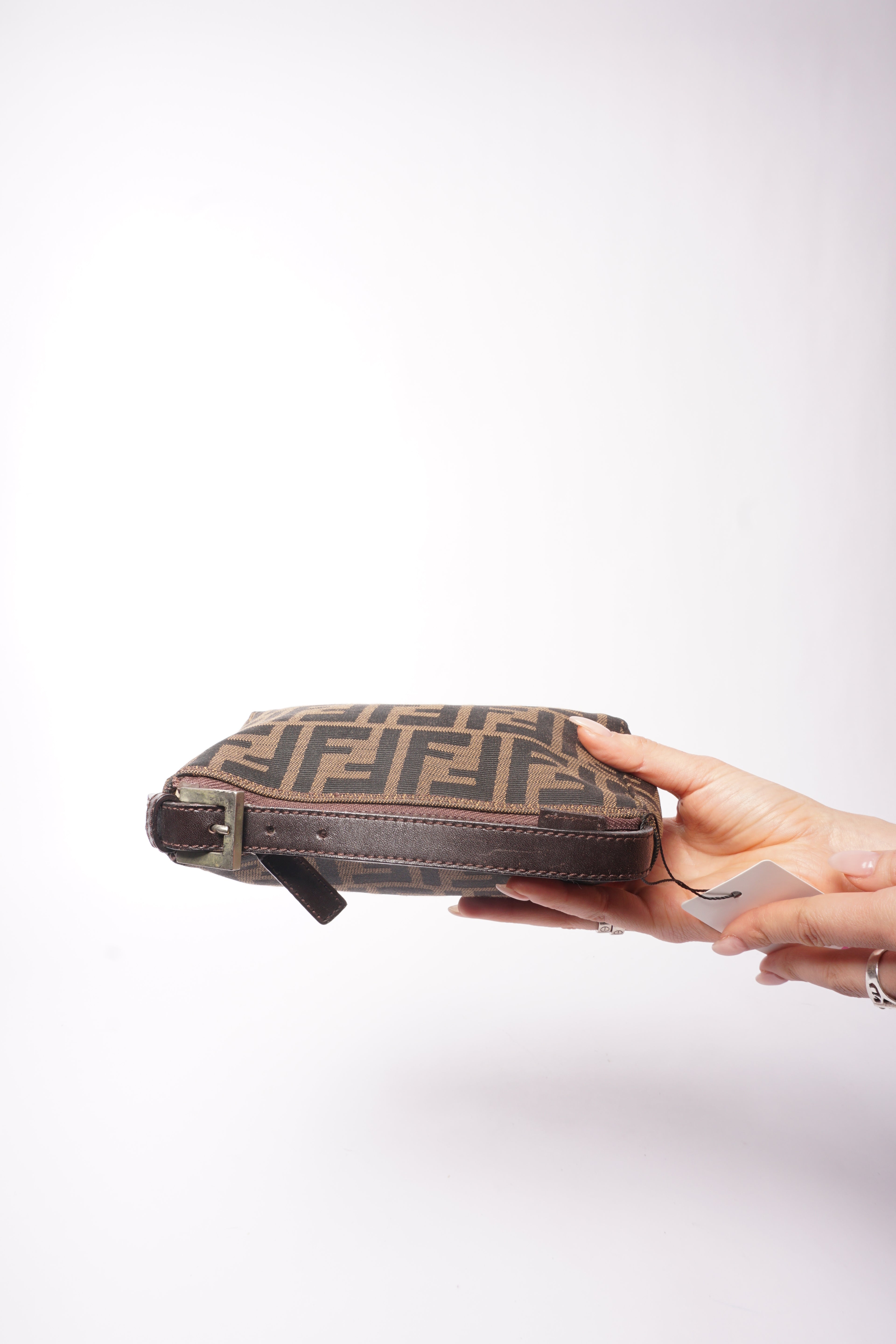 Fendi Brown Zucca Monogram Canvas Pochette