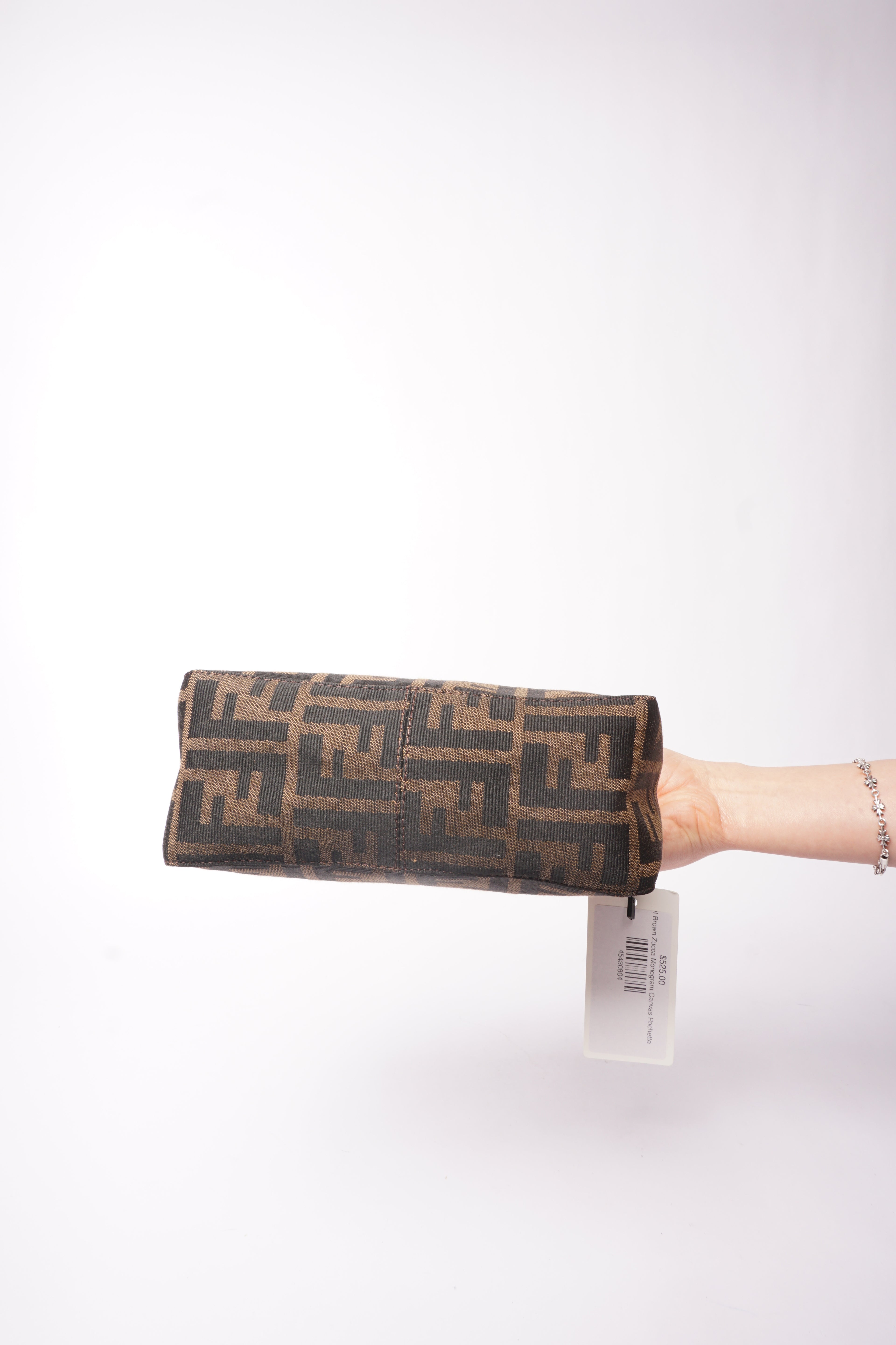 Fendi Brown Zucca Monogram Canvas Pochette