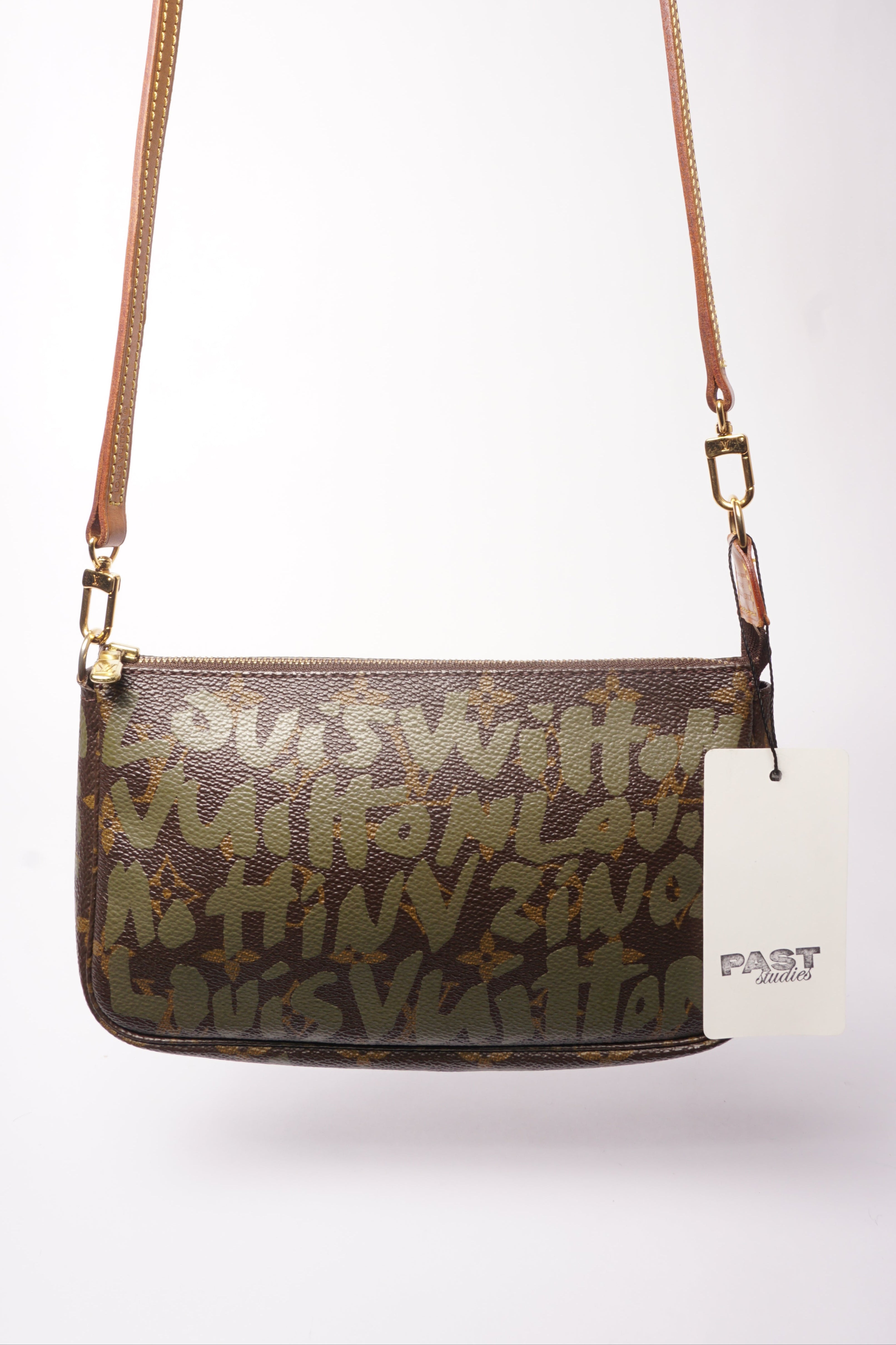 Louis Vuitton Monogram Green Graffiti Pochette by Stephen Sprouse