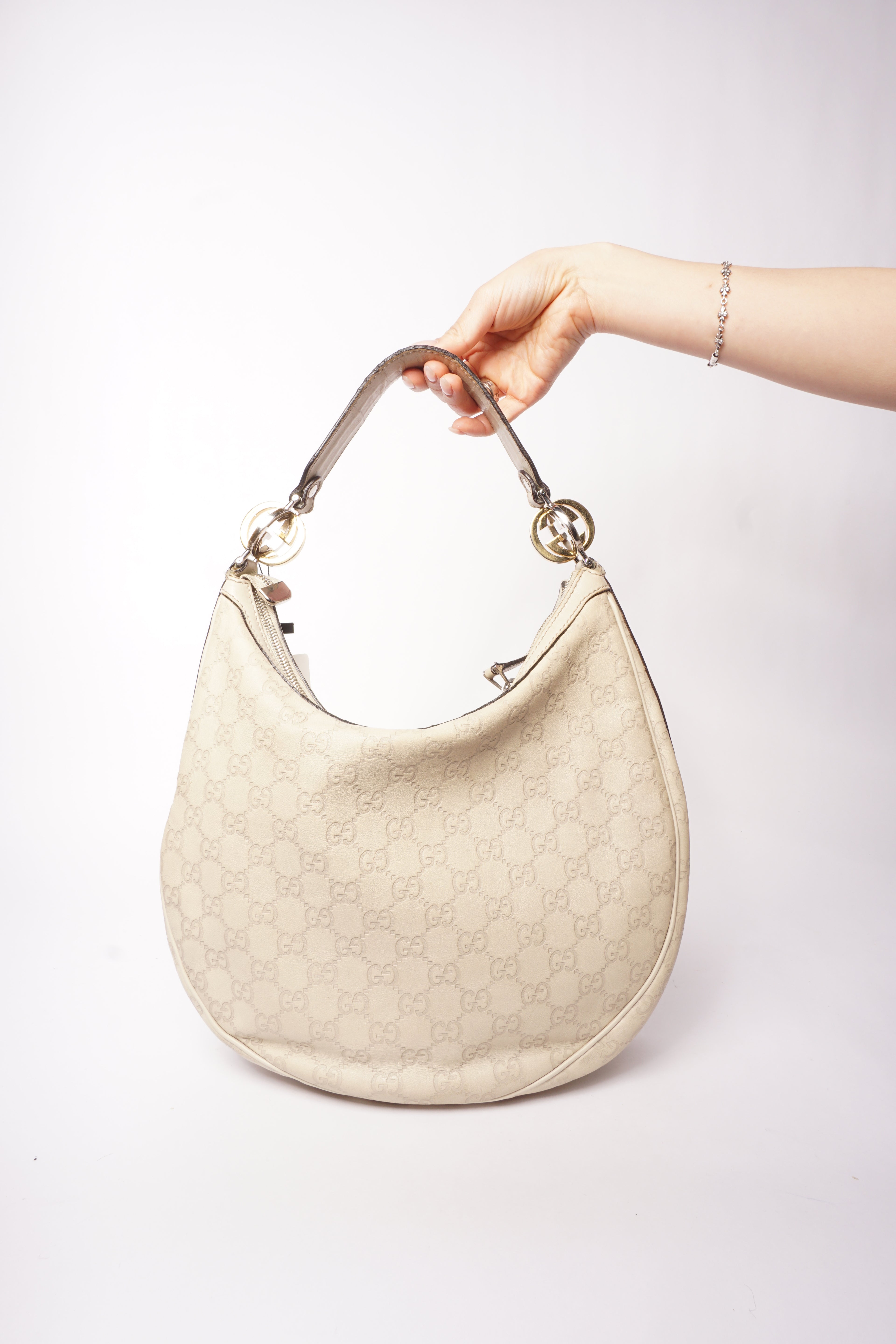 Gucci Beige Interlocking G Twins Shoulder Bag