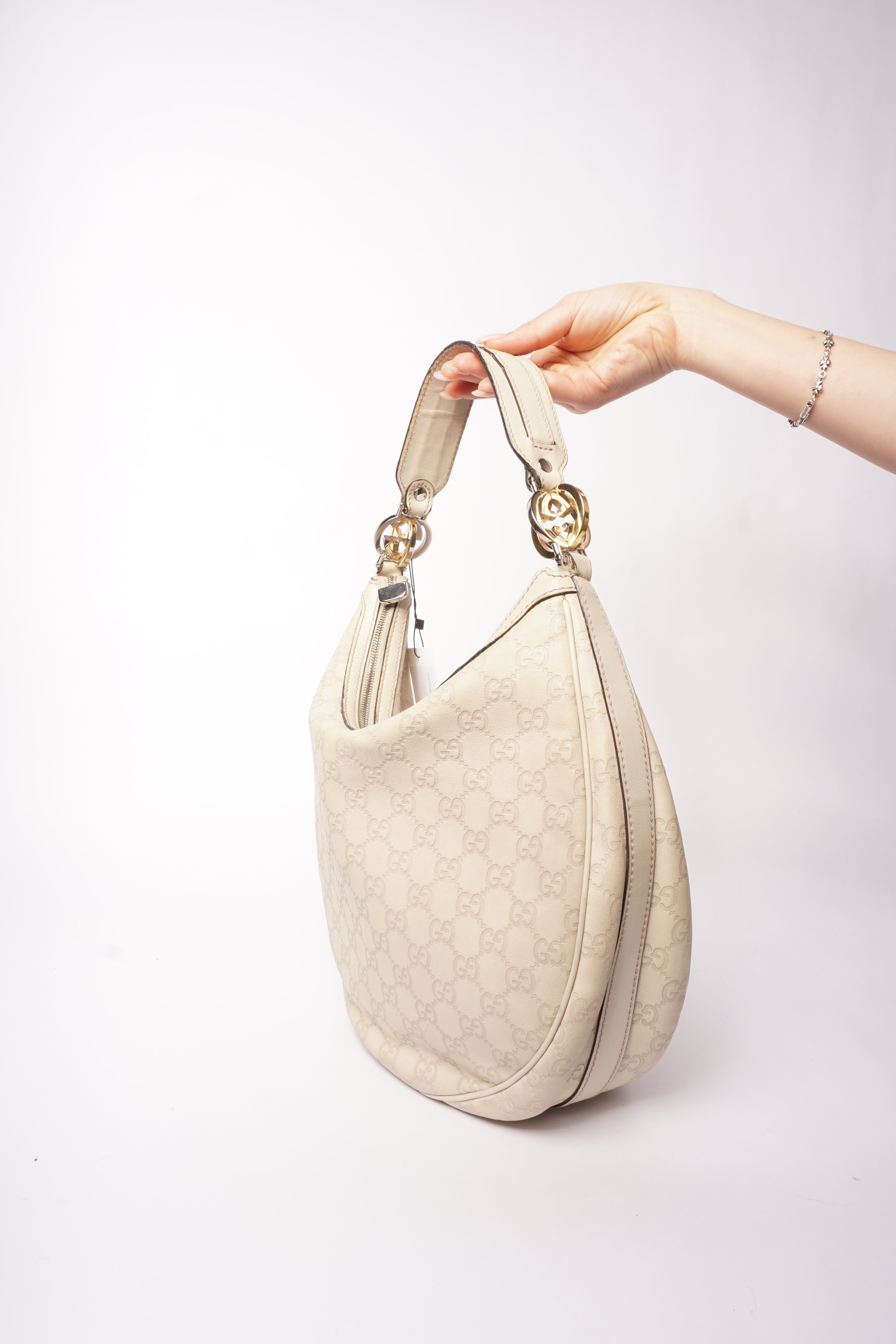 Gucci Beige Interlocking G Twins Shoulder Bag