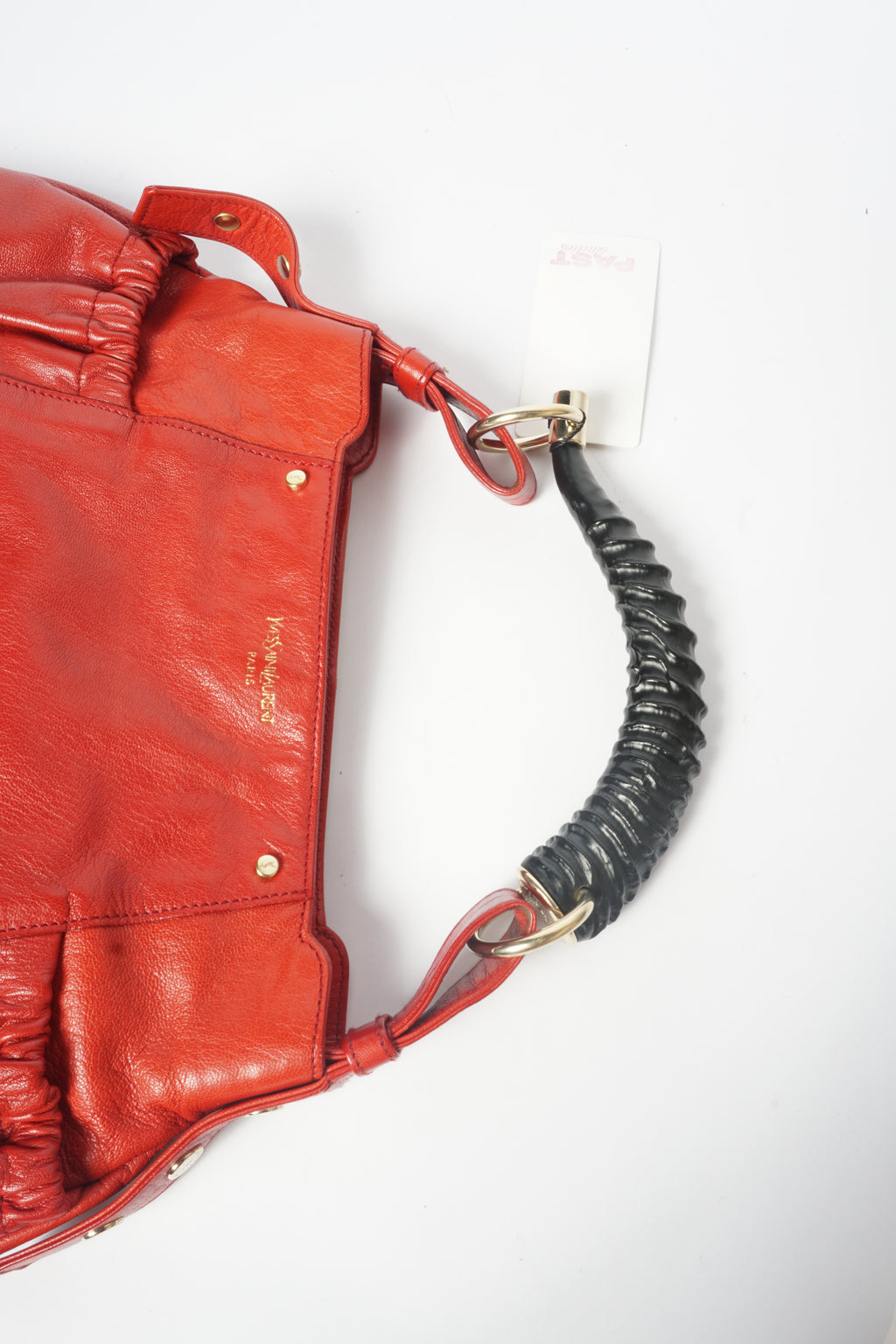 Yves Saint Laurent Rive Gauche Red Chevre Mala Mala Horn Bag