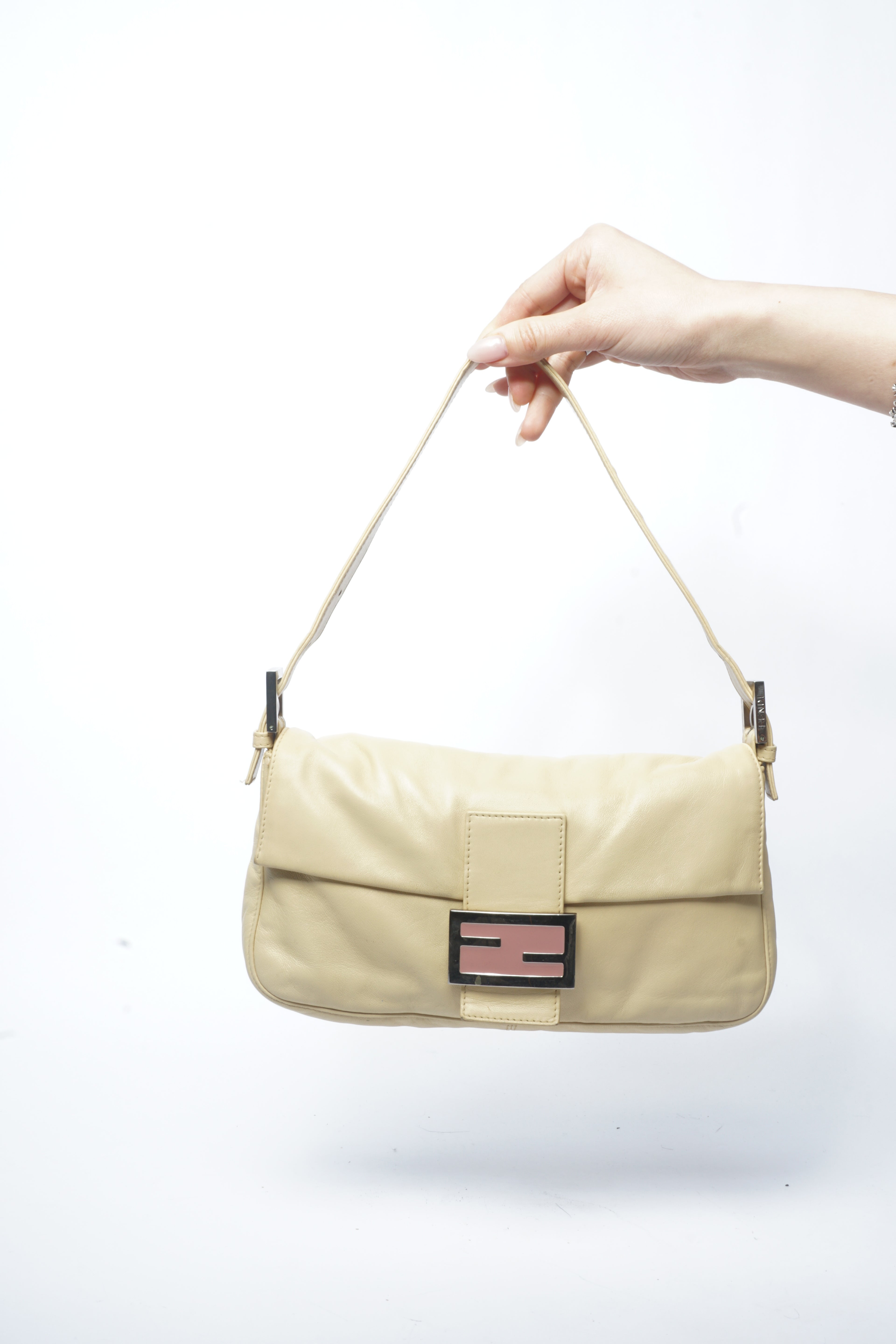 Fendi Beige Leather Baguette