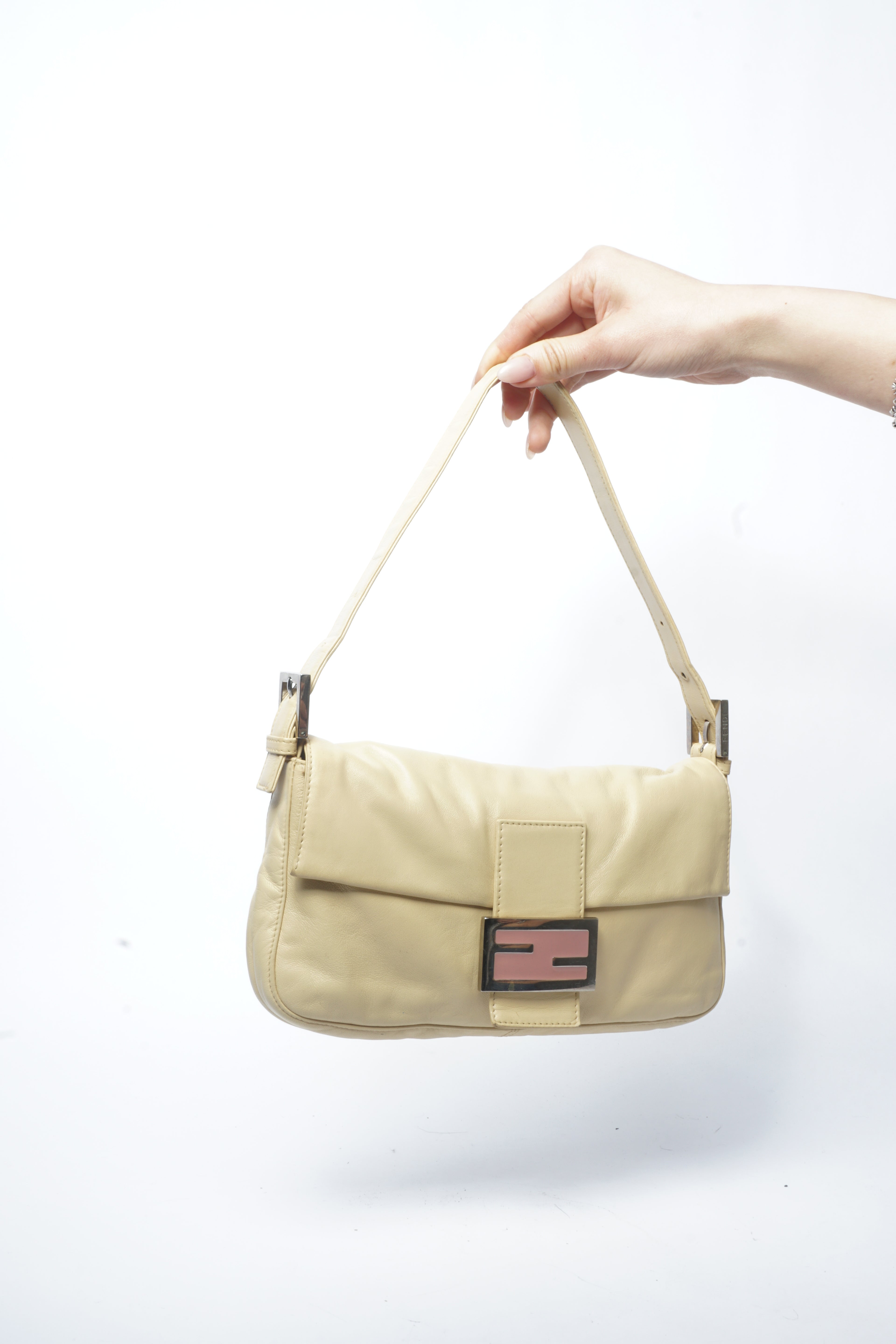Fendi Beige Leather Baguette