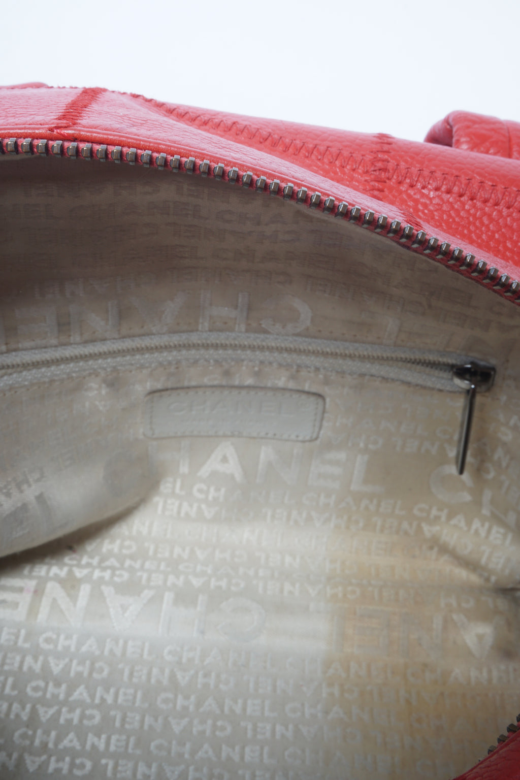 Chanel Red Small Square Quilted Bowler Bag