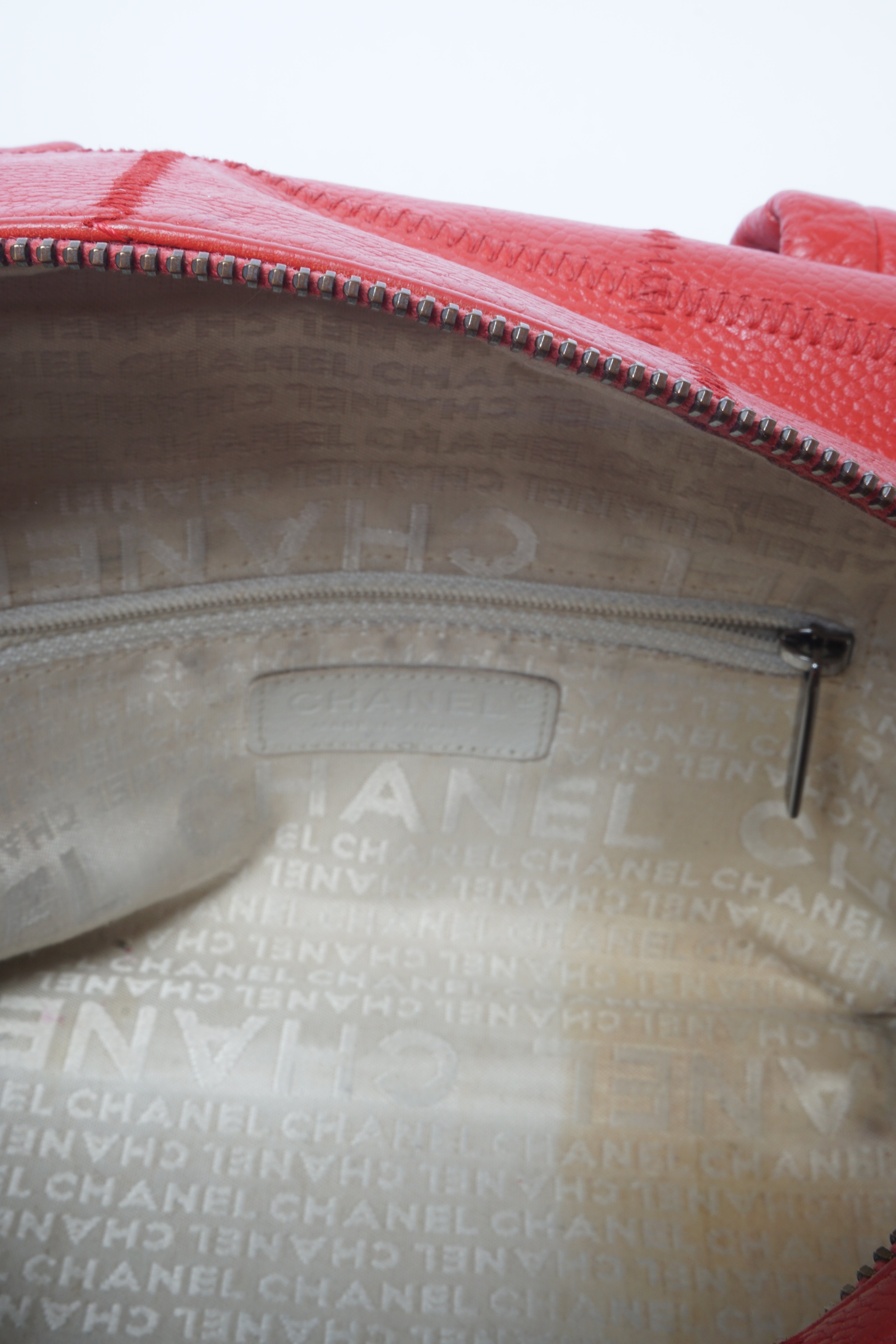 Chanel Red Small Square Quilted Bowler Bag