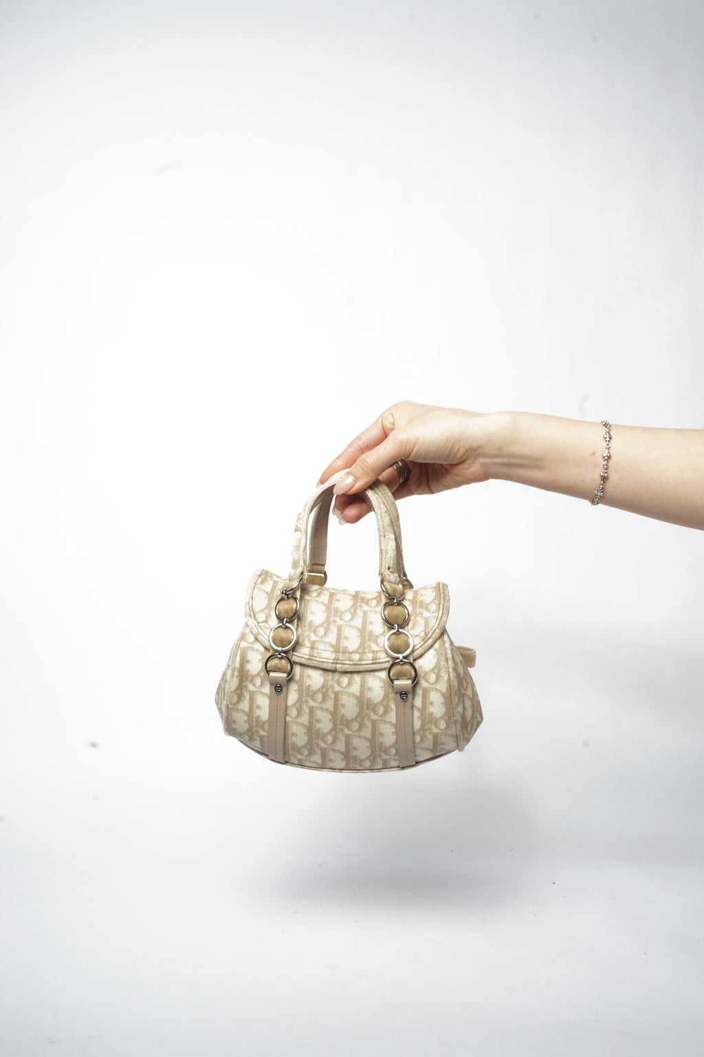 Christian Dior Beige Trotter Romantic Hand Bag