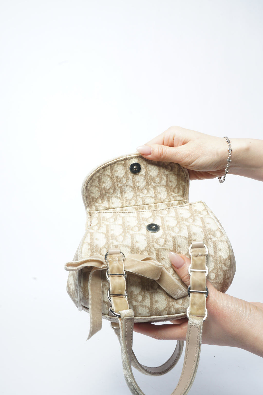 Christian Dior Beige Trotter Romantic Hand Bag