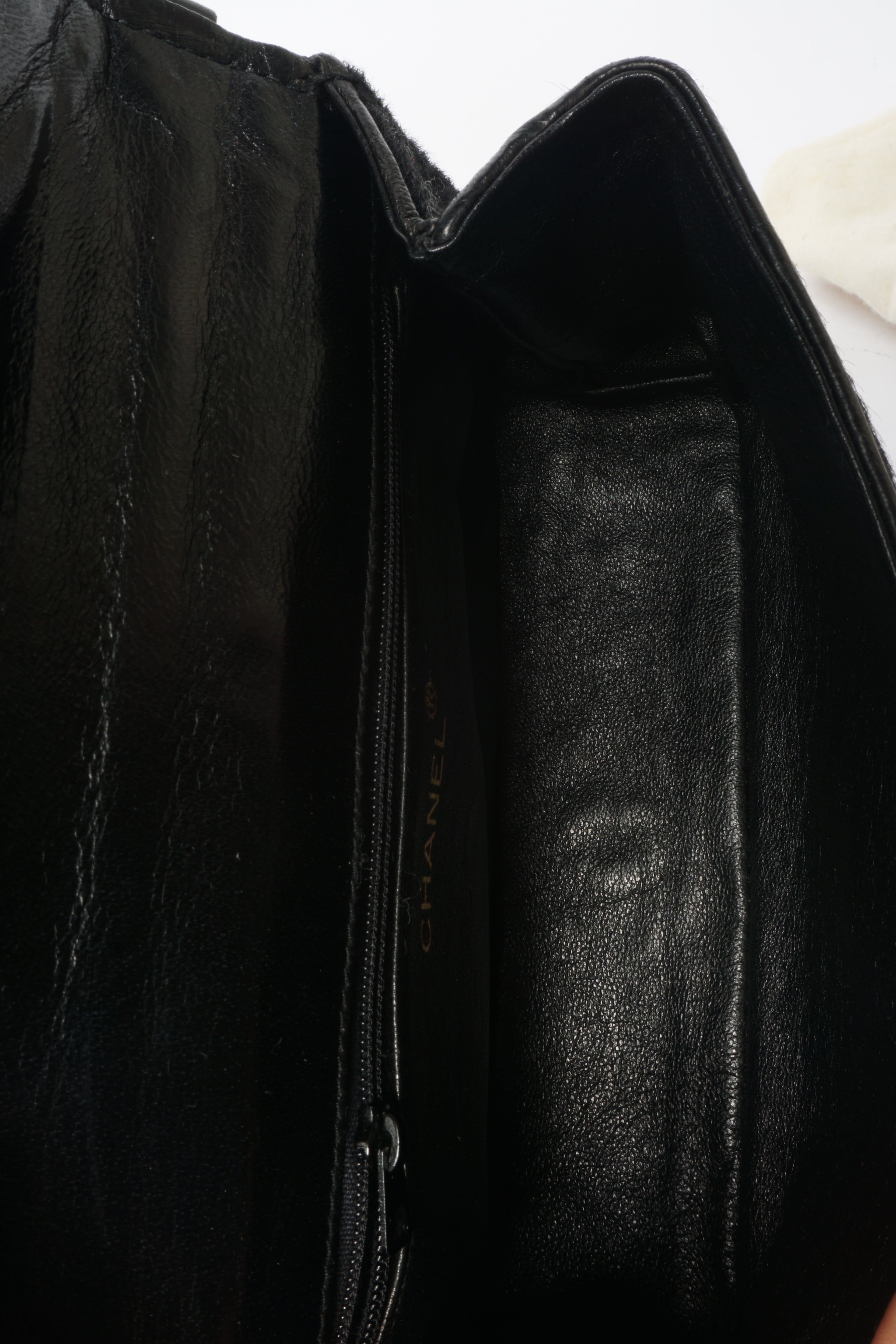 90's Chanel Black Ponyhair Multistrand CC Evening Bag