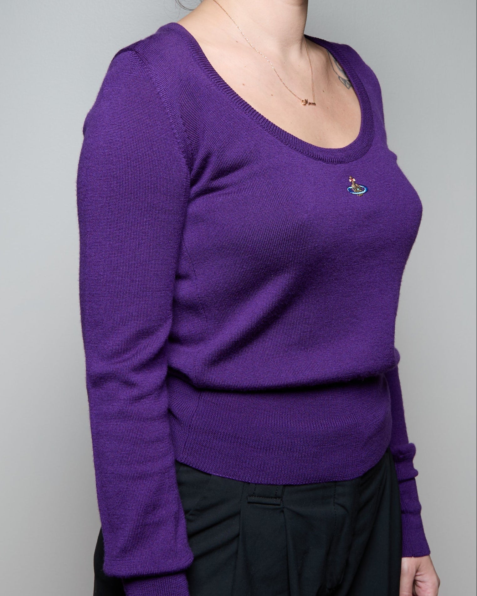 Vivienne Westwood Purple Scoop Neck Orb Top