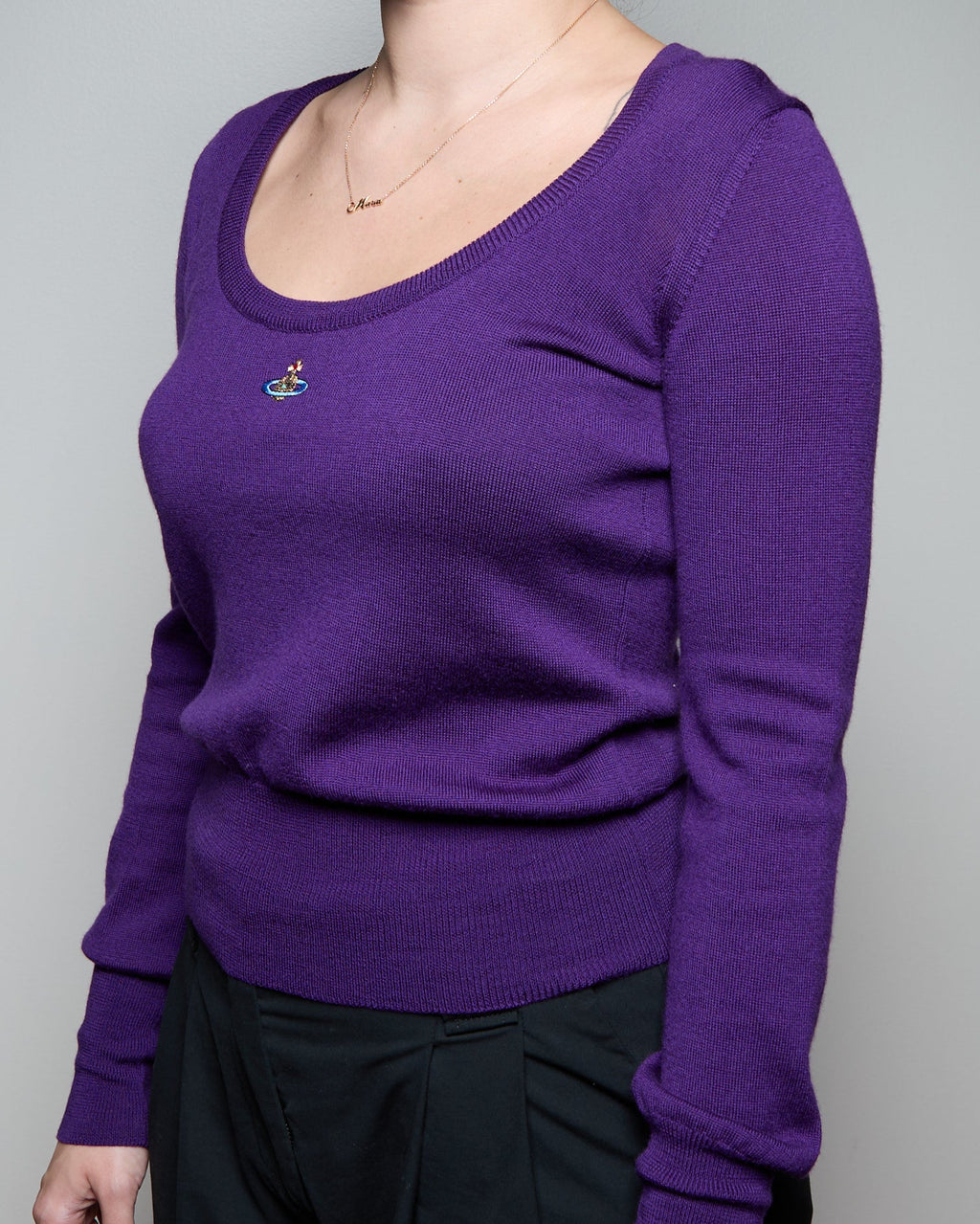 Vivienne Westwood Purple Scoop Neck Orb Top