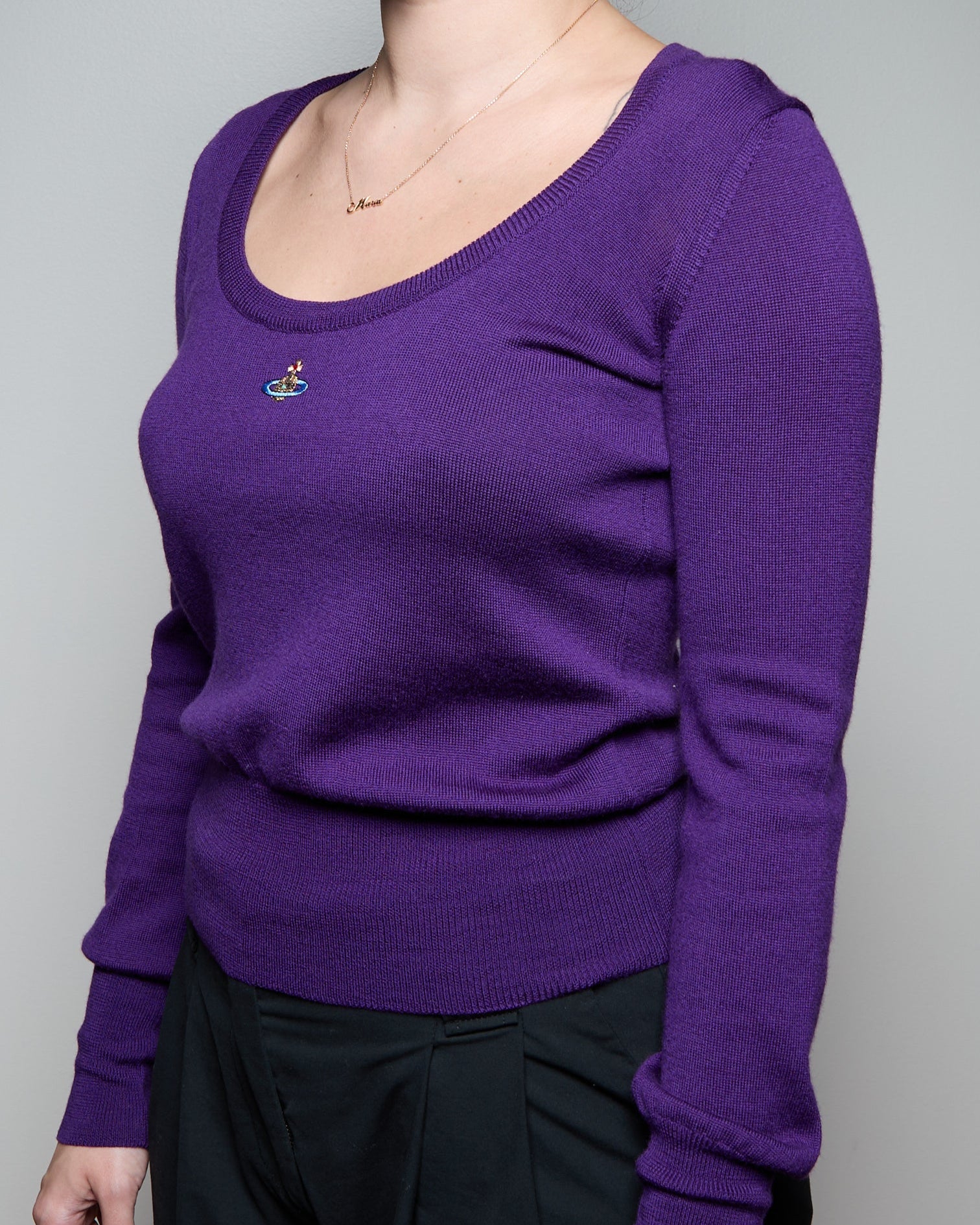 Vivienne Westwood Purple Scoop Neck Orb Top