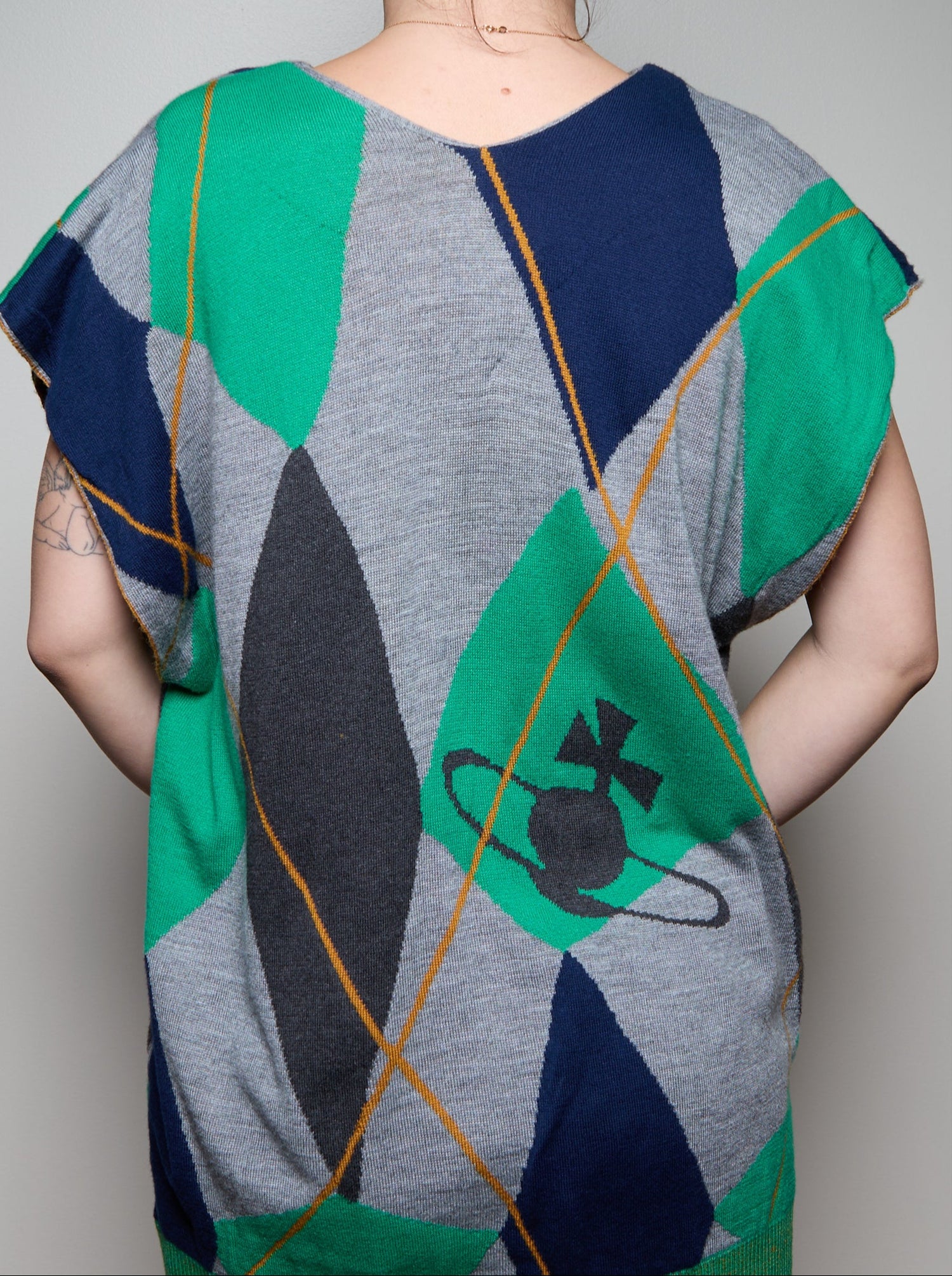 Vivienne Westwood Green Orb Argyle Top
