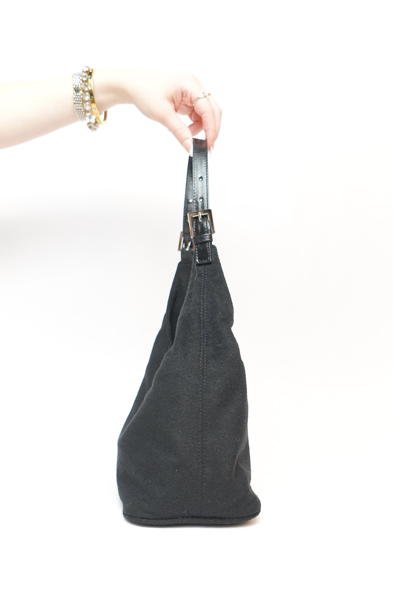 Fendi Black Cashmere Bucket Bag
