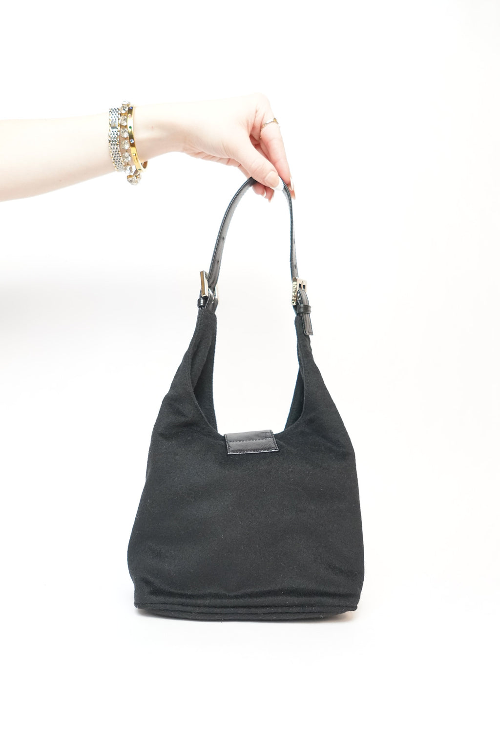 Fendi Black Cashmere Bucket Bag