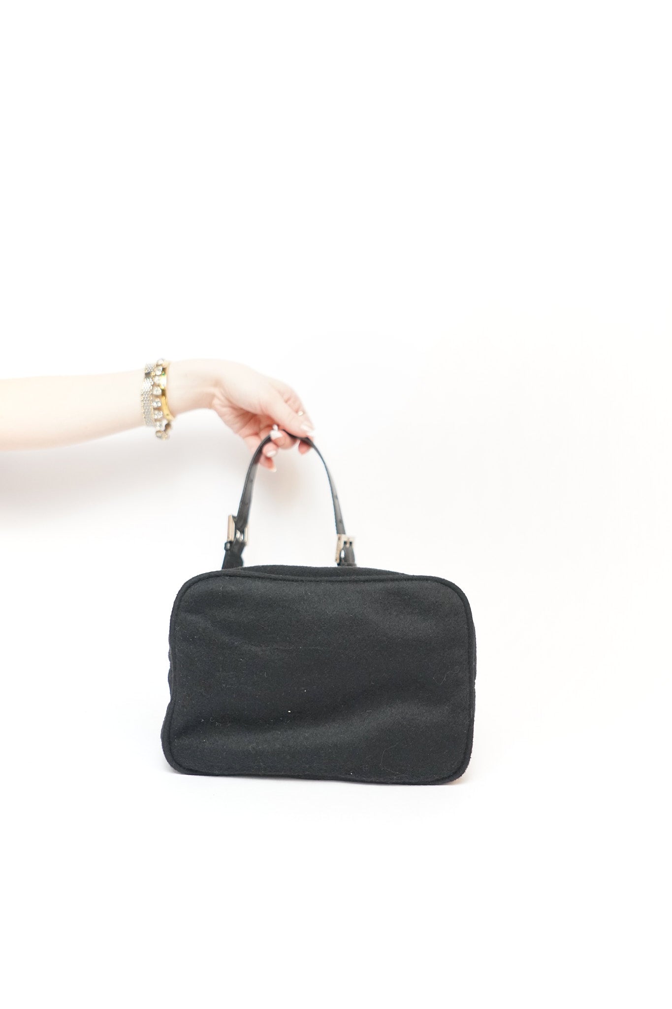 Fendi Black Cashmere Bucket Bag
