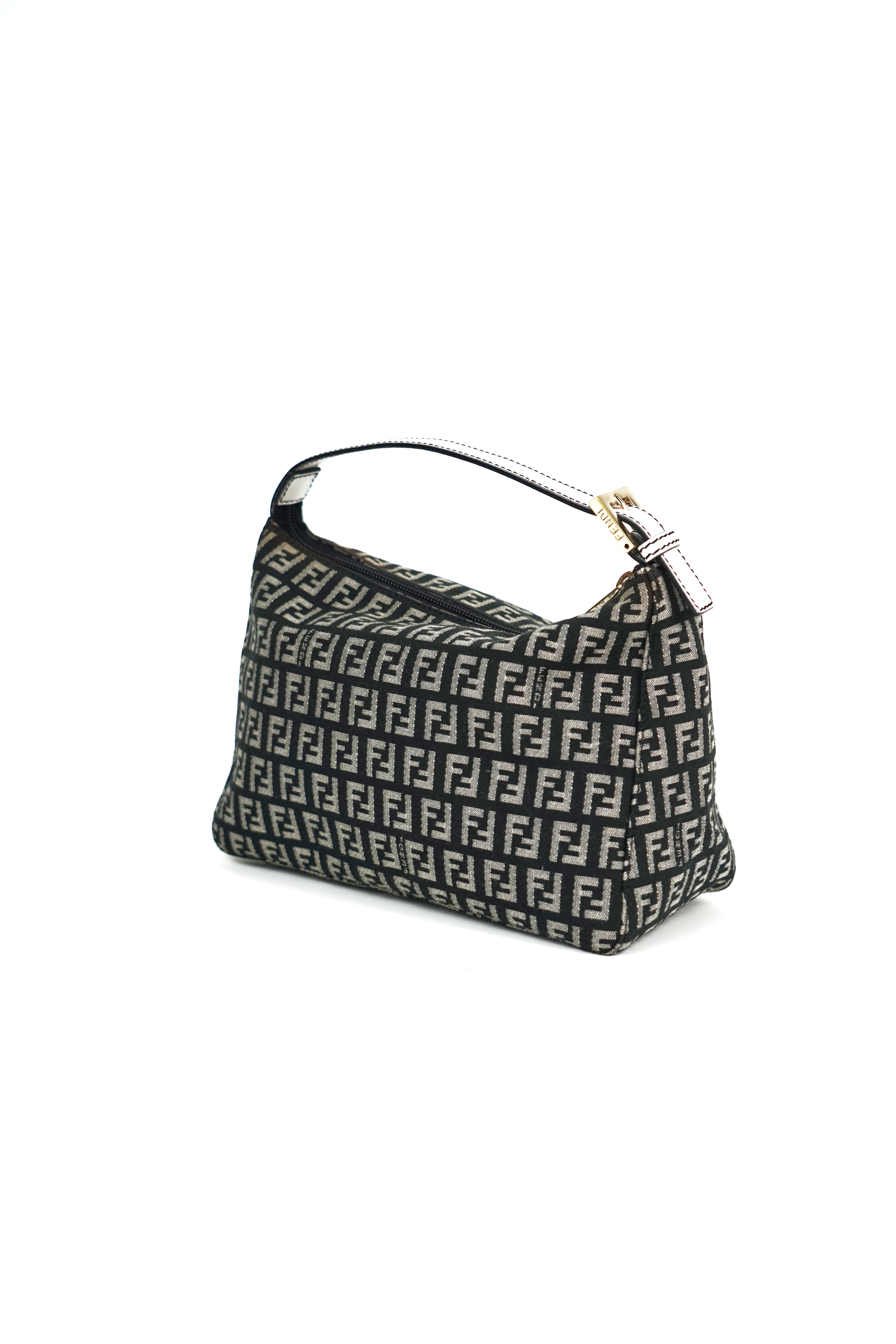 Fendi Black and White Zucchino Pochette