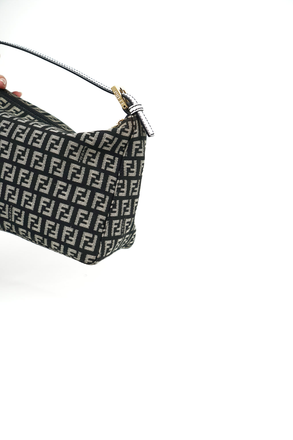 Fendi Black and White Zucchino Pochette