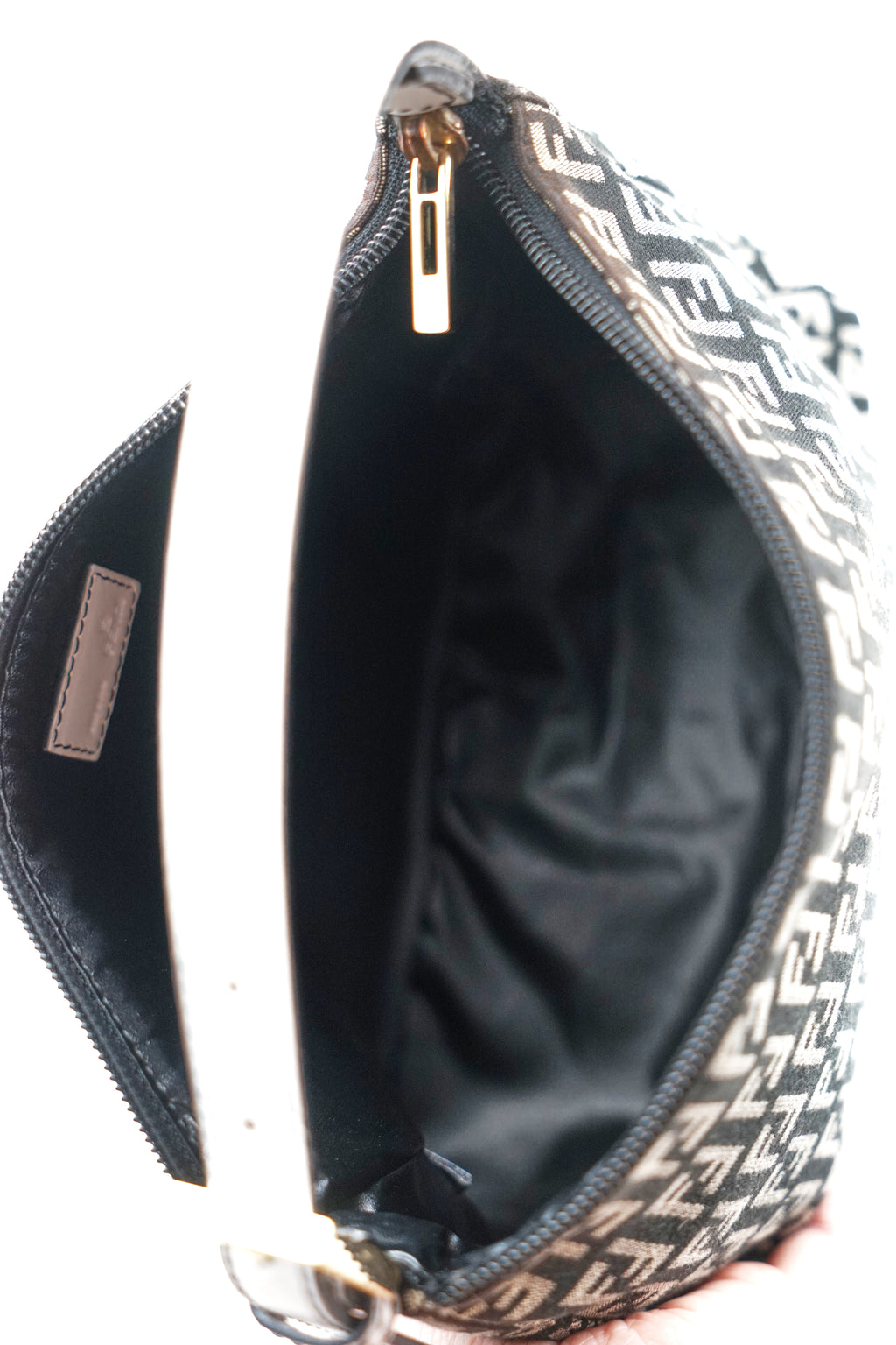 Fendi Black and White Zucchino Pochette