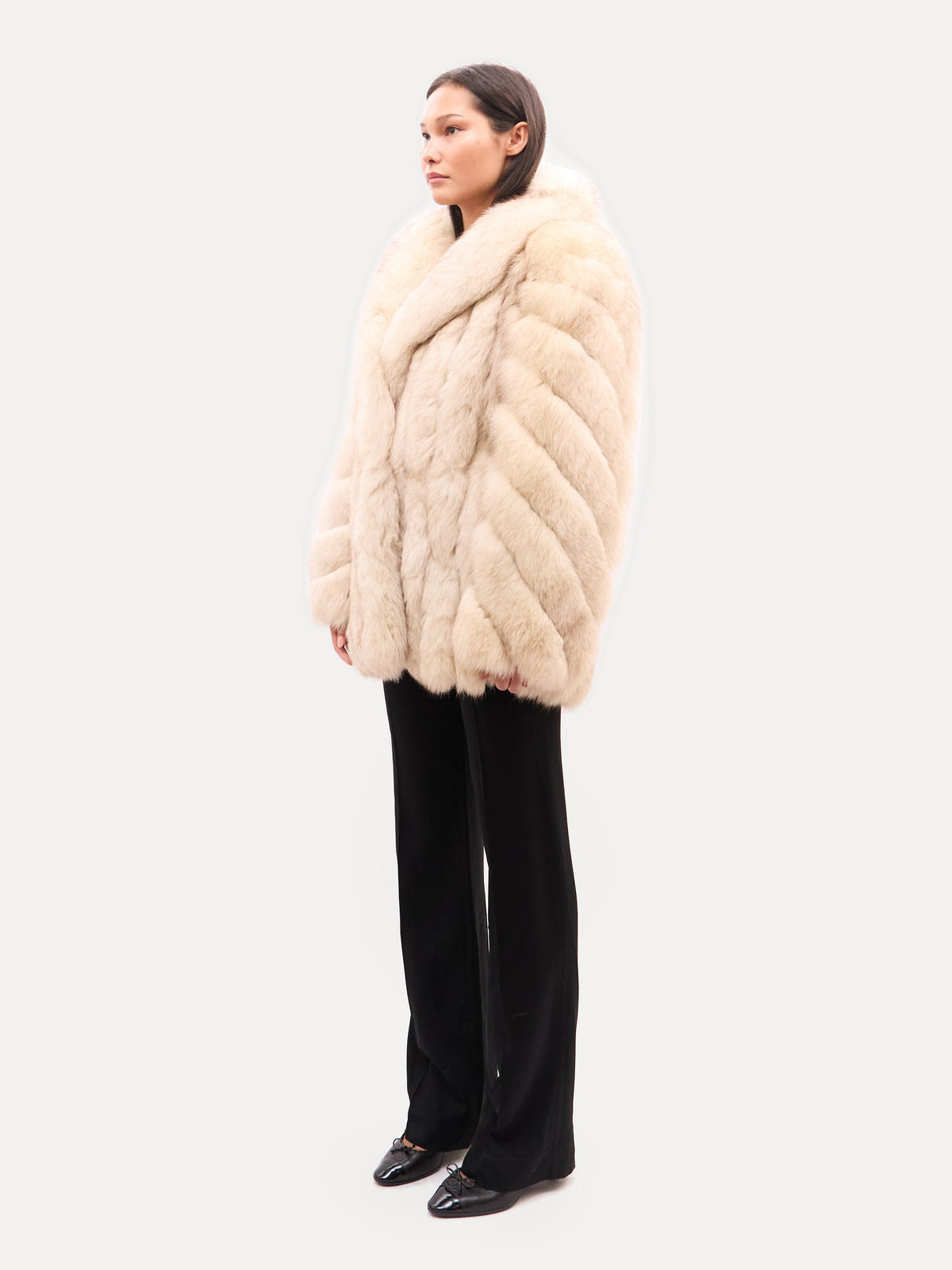 Vintage Cream Fox Fur Coat