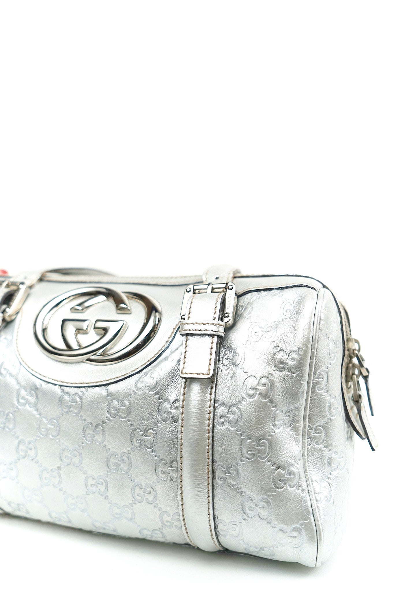 Gucci Silver Britt Boston Bag