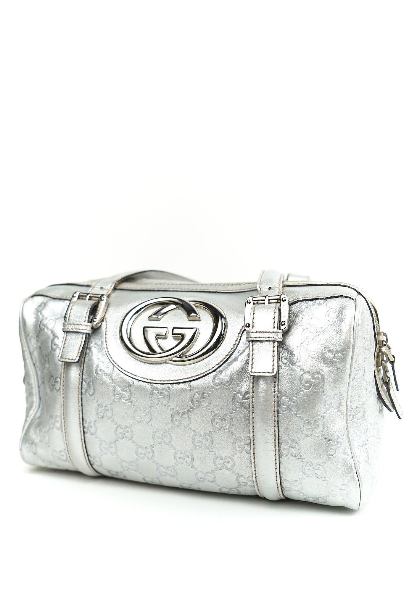 Gucci Silver Britt Boston Bag