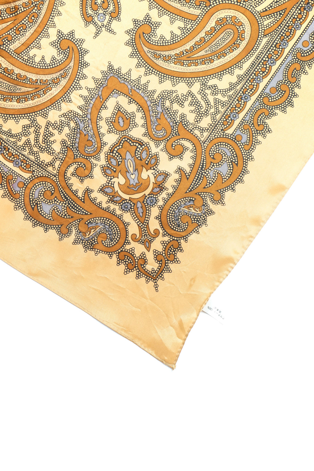 Vintage Brown Paisley Printed Silk Scarf