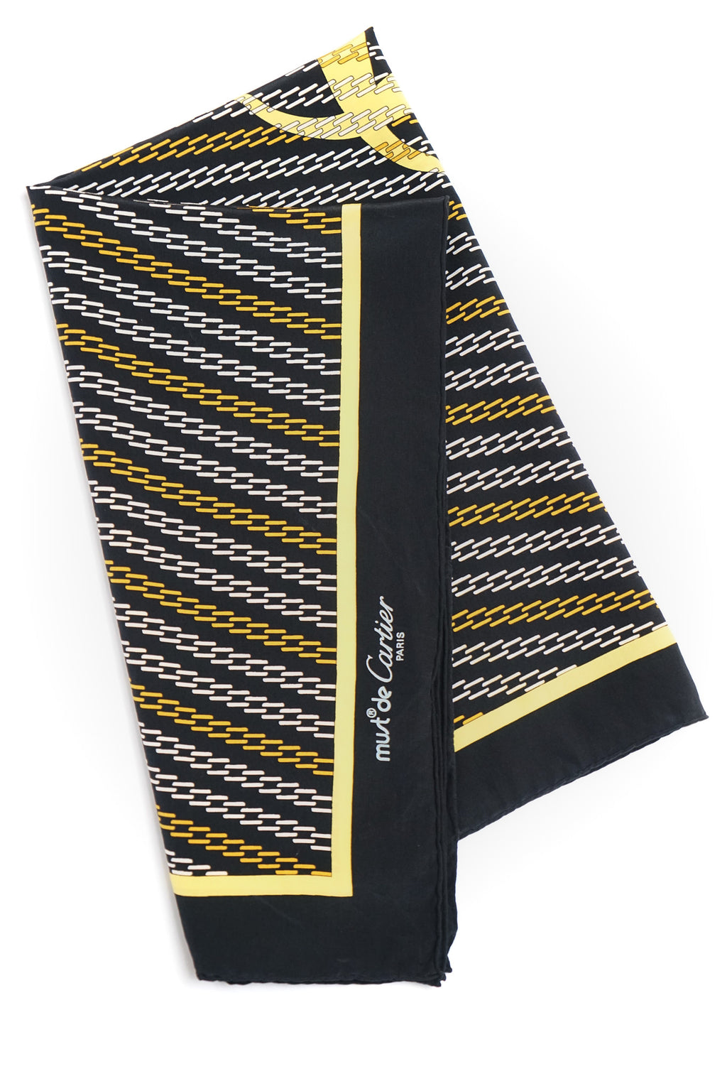 Cartier Black Printed Silk Scarf