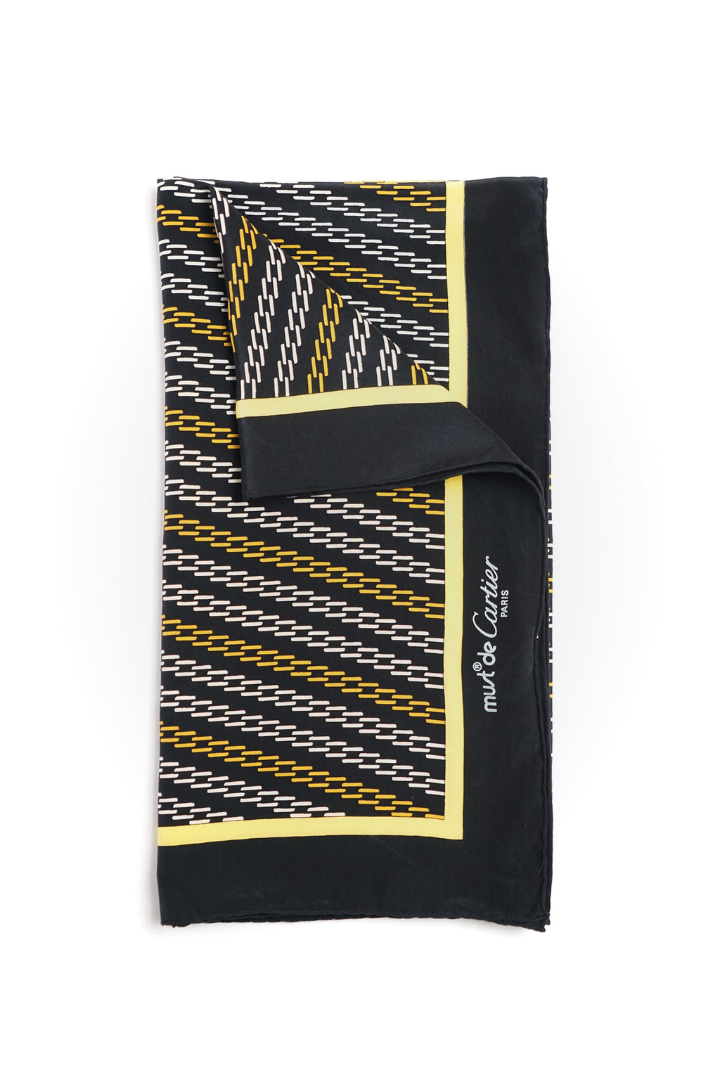 Cartier Black Printed Silk Scarf