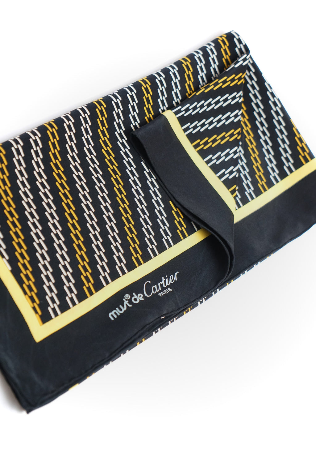 Cartier Black Printed Silk Scarf