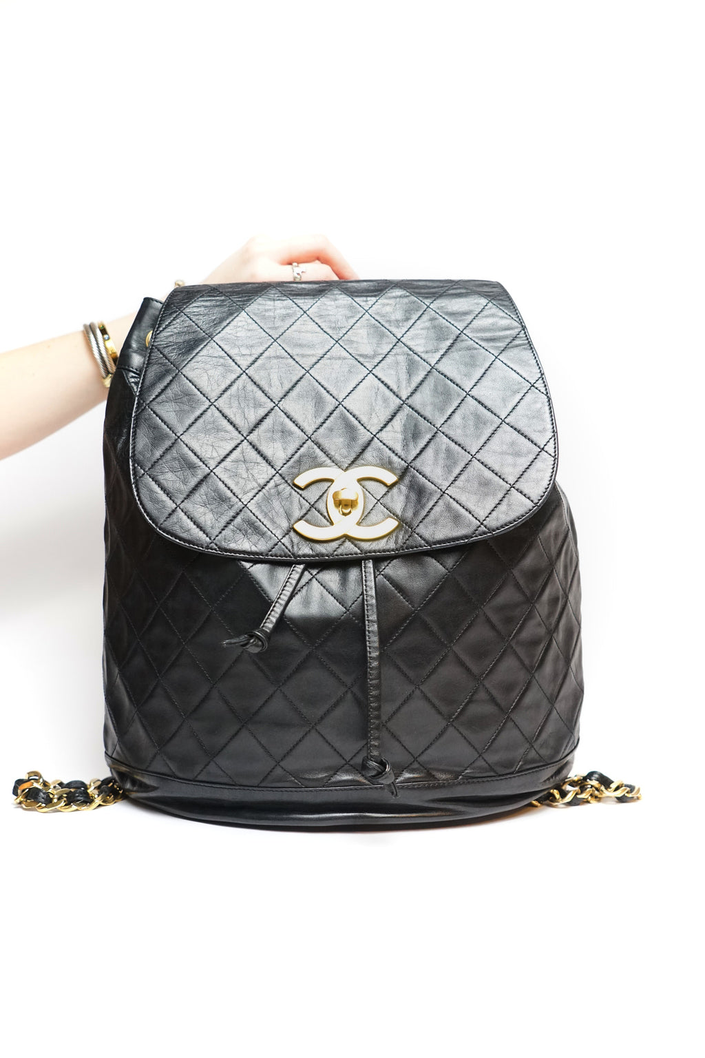 Chanel Black Lambskin Backpack